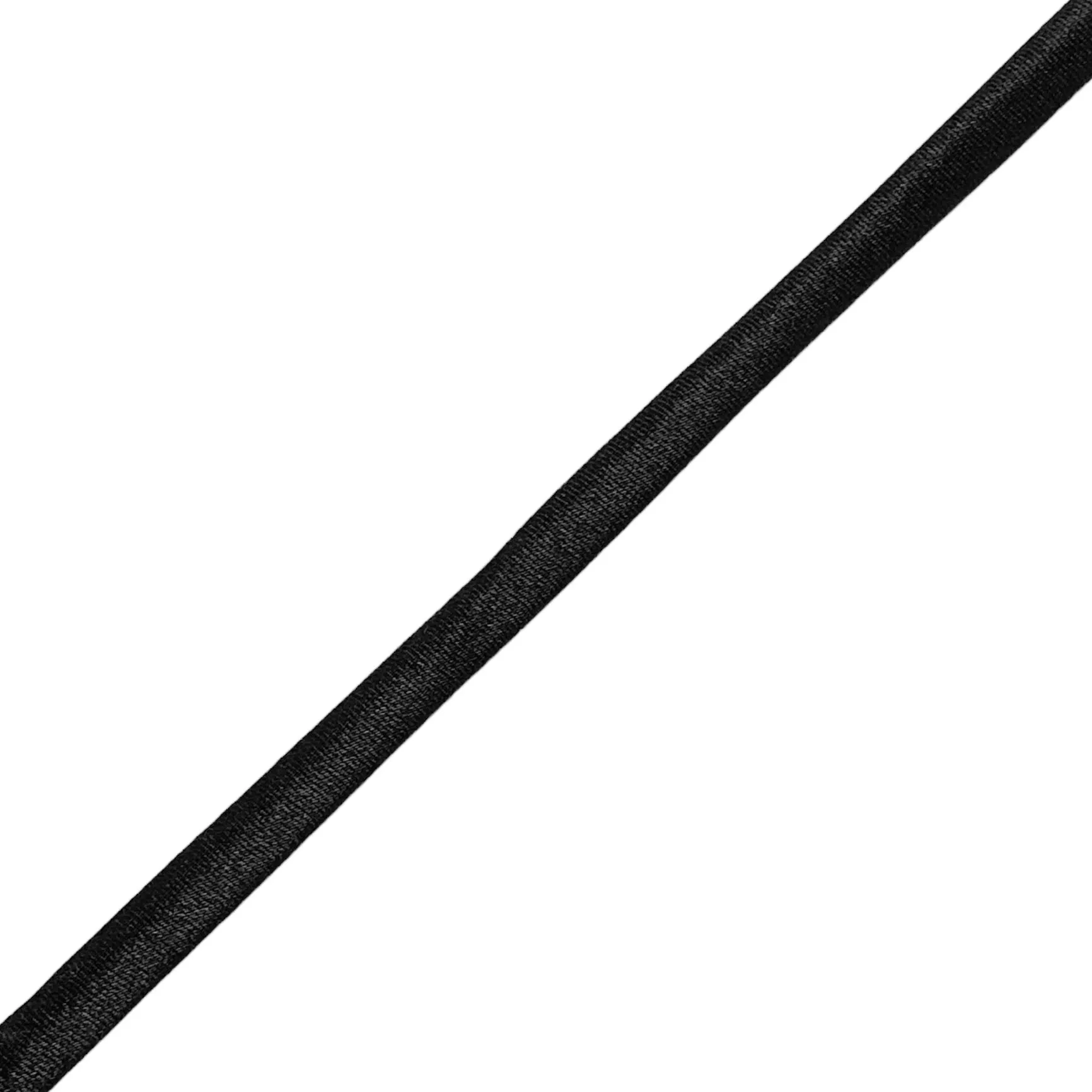 6mm Satin Tubular Cord - Black (by the yard)