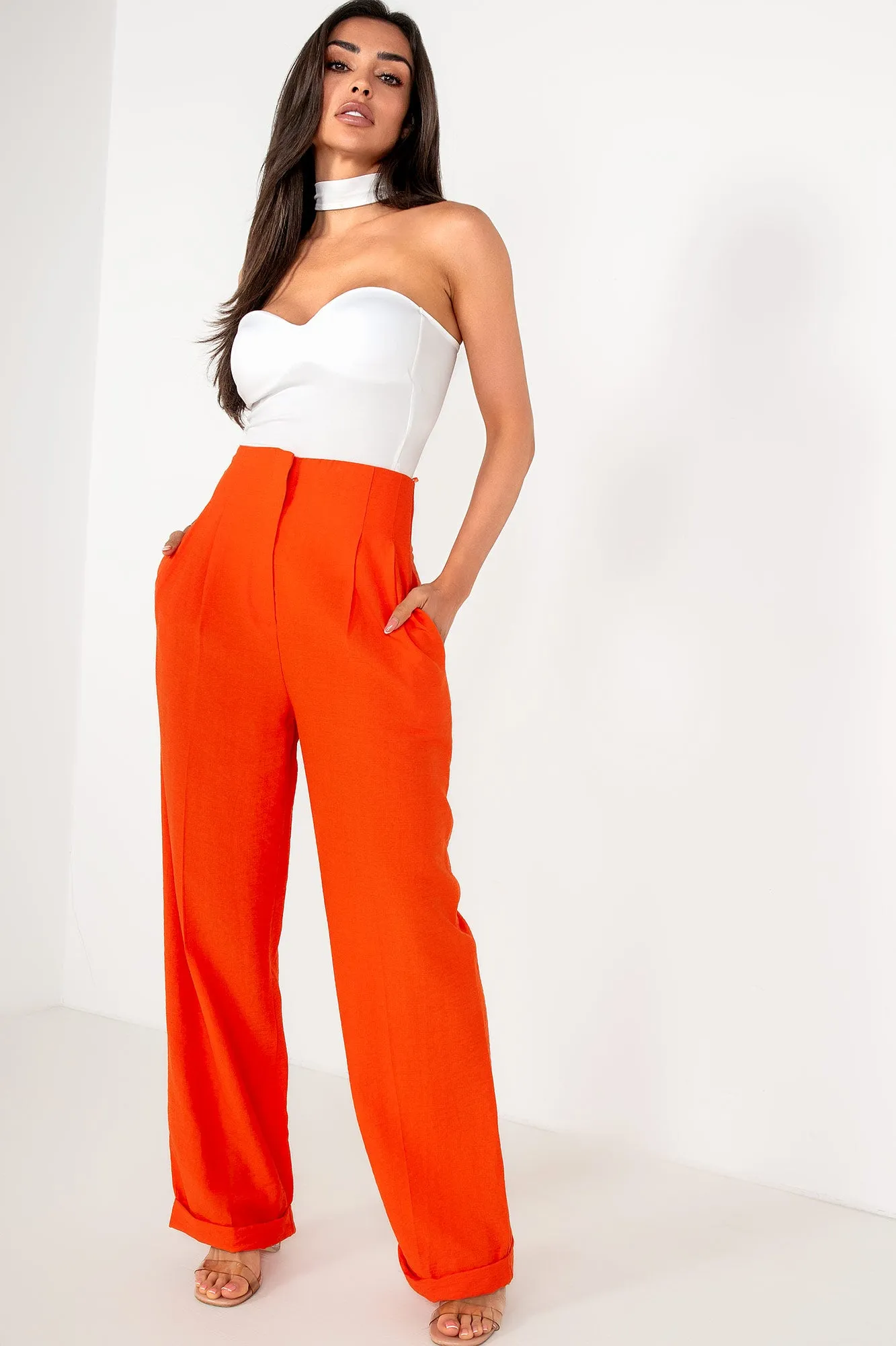 Althea Orange Tailored Trousers