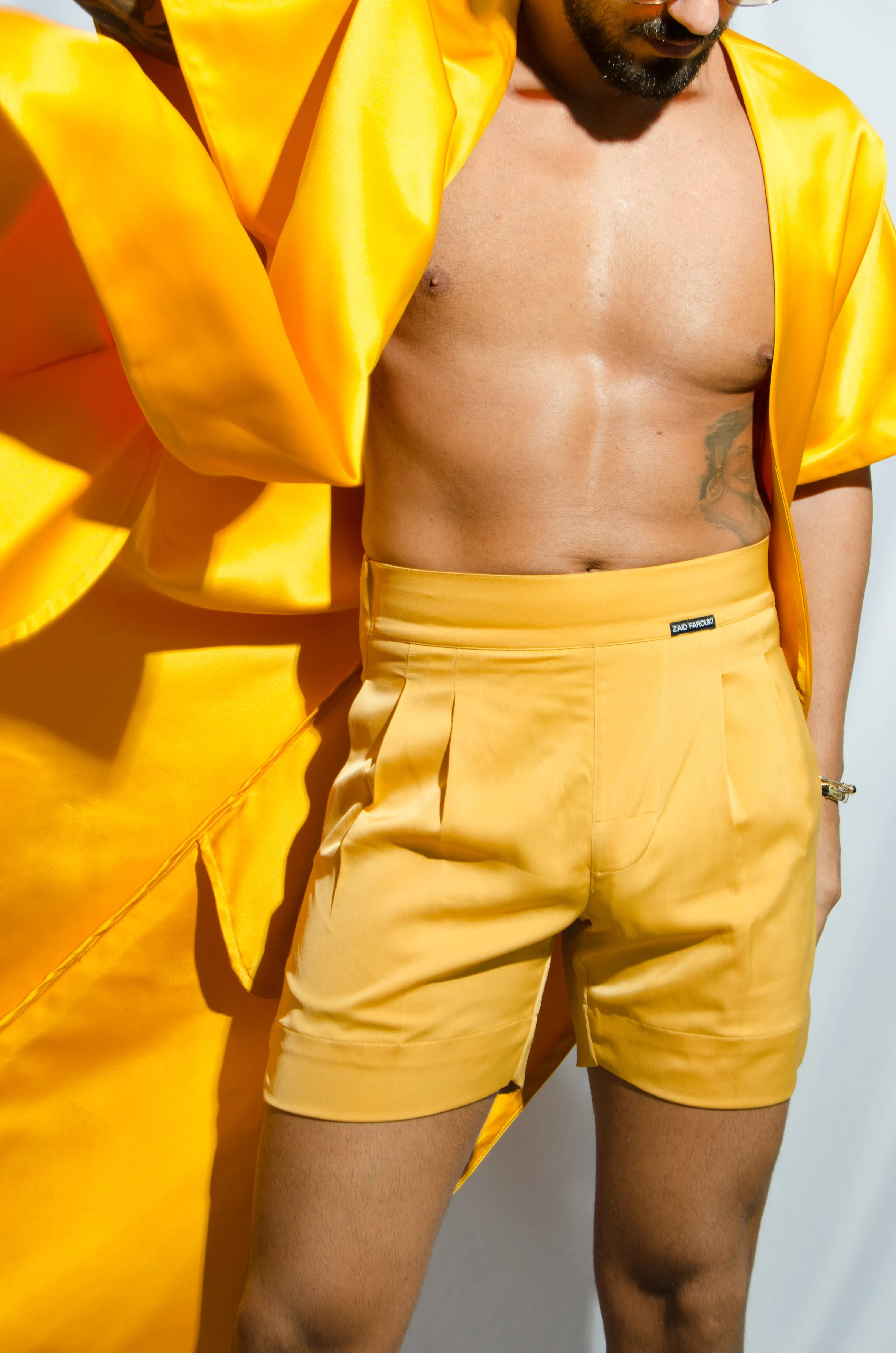 Amber Yellow Tailored Shorts