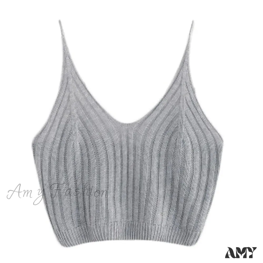 Amy Fashion - Sexy Strappy Sleeveless Racerback Crop Top