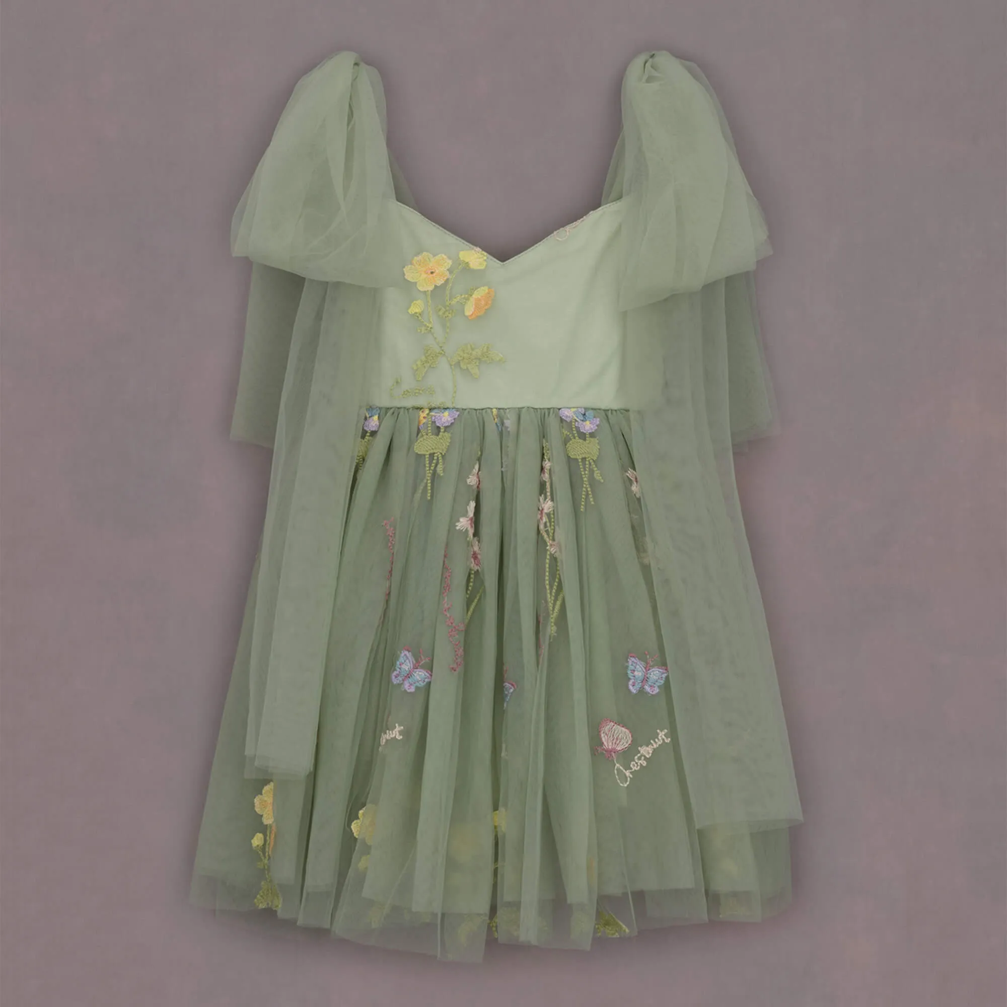 Baby Enchanted Angel Dress - Embroidered Fern