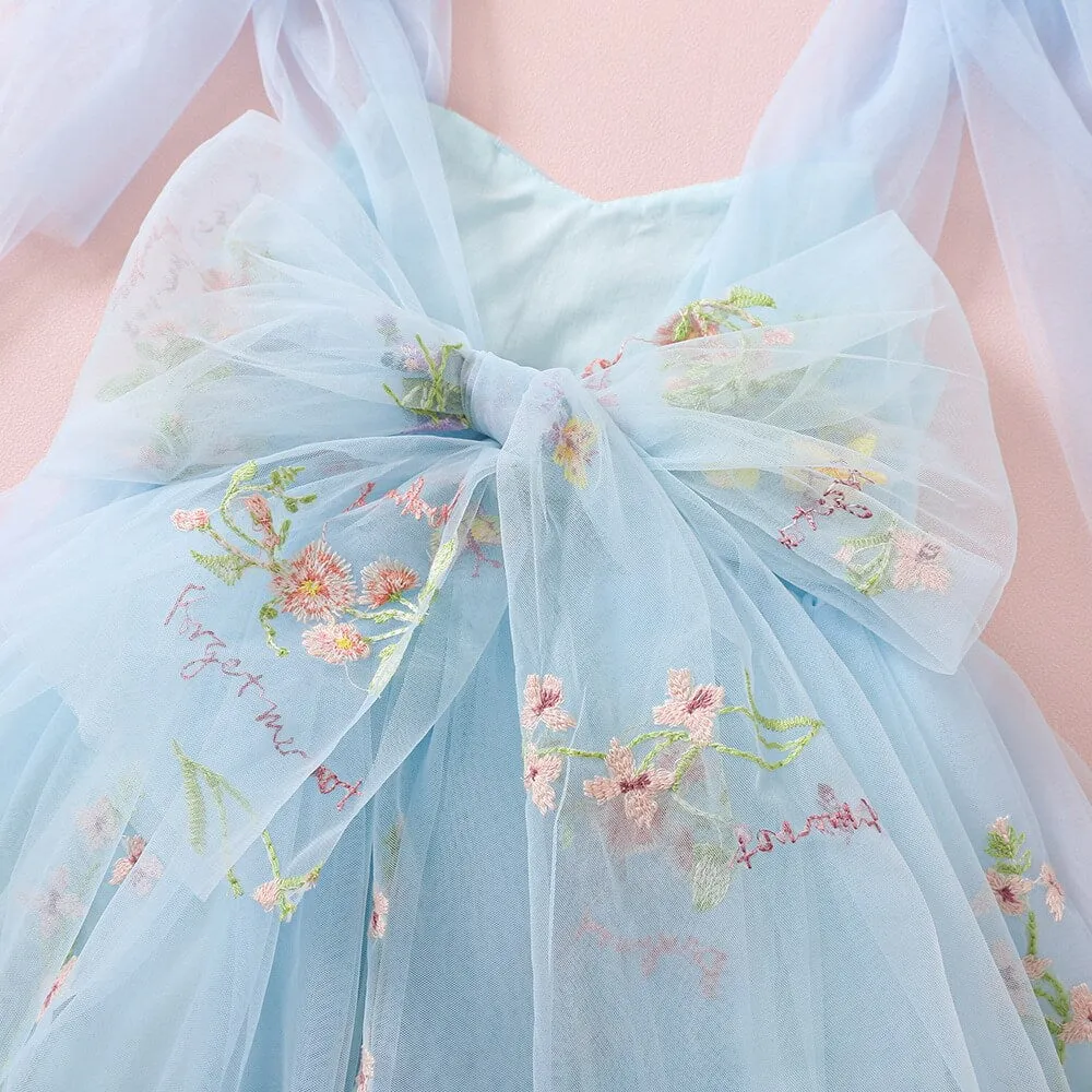 Baby Enchanted Angel Dress - Embroidered Sky Blue