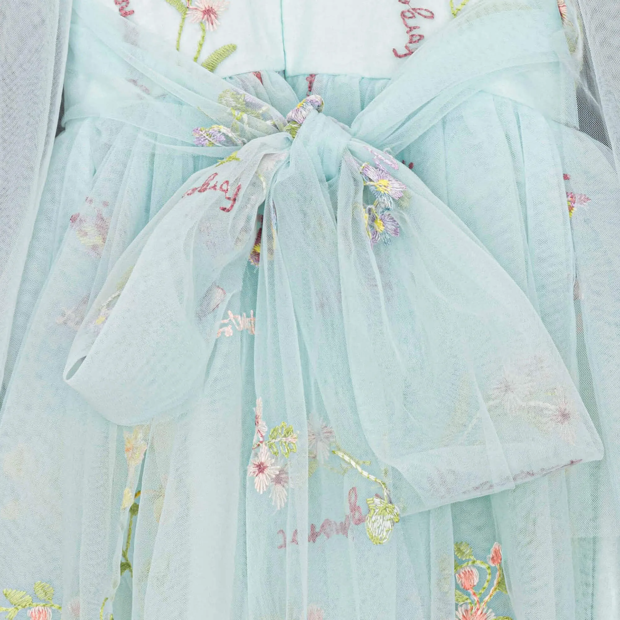 Baby Enchanted Angel Dress - Embroidered Sky Blue