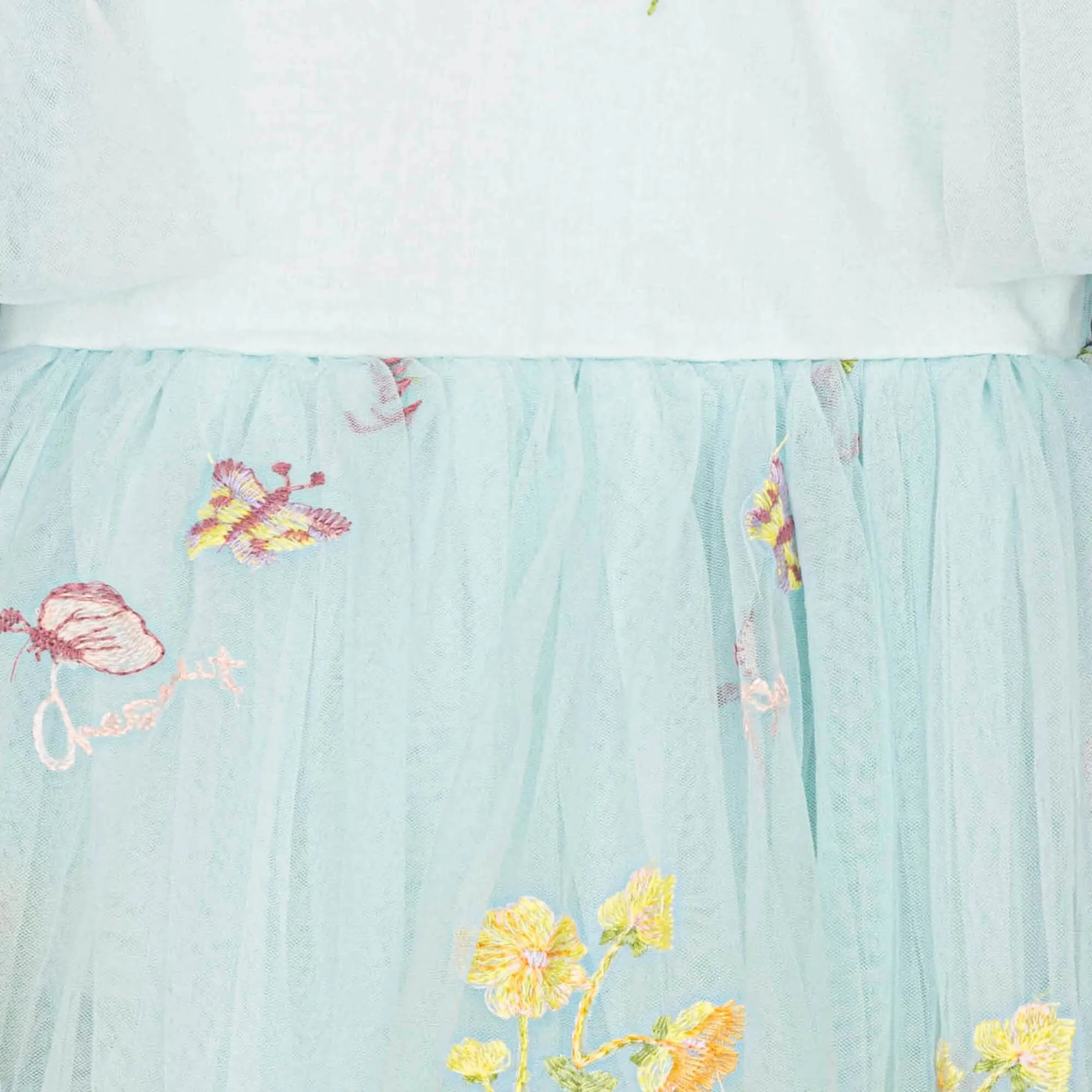 Baby Enchanted Angel Dress - Embroidered Sky Blue