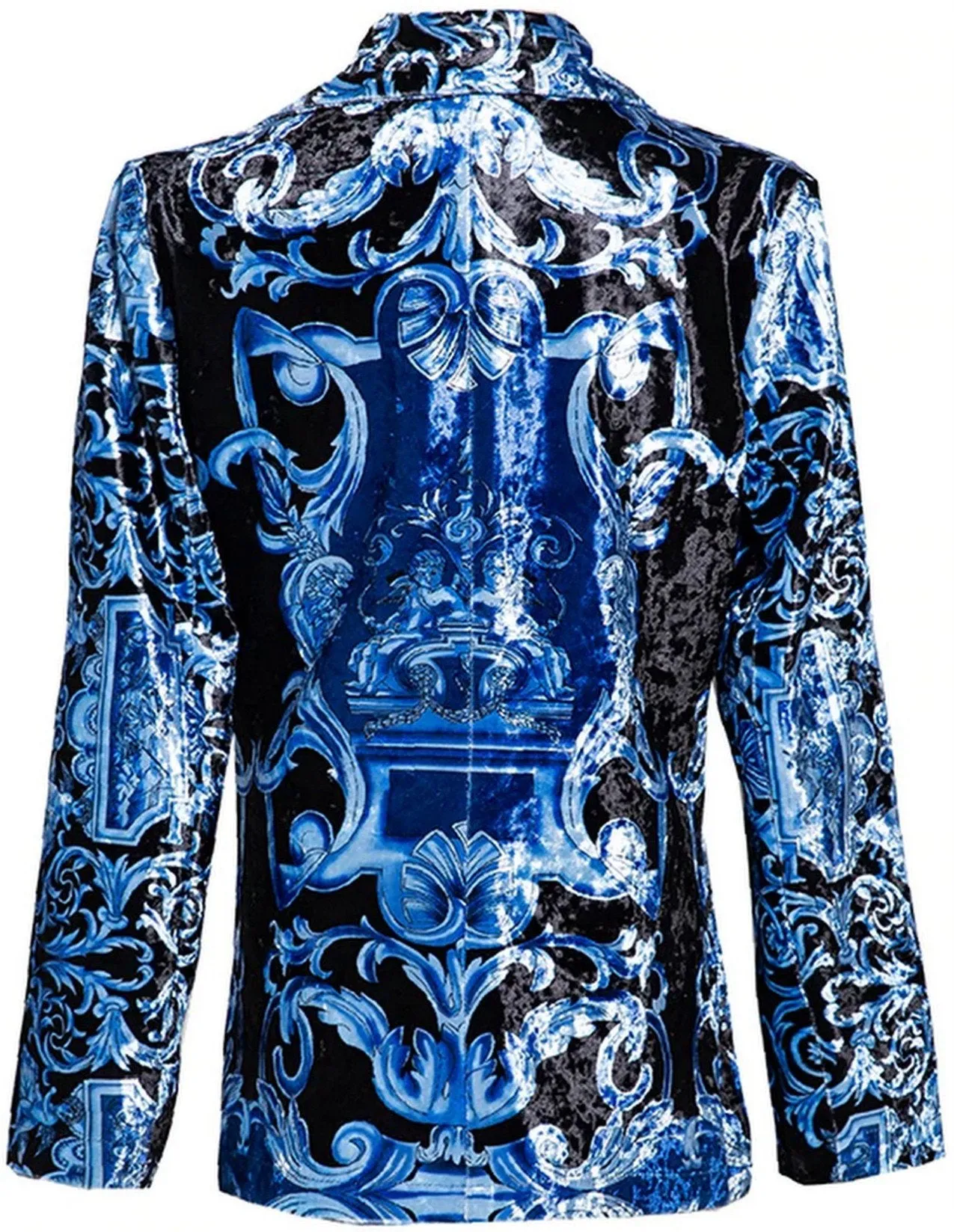 Baroque Blue Velvet Blazer