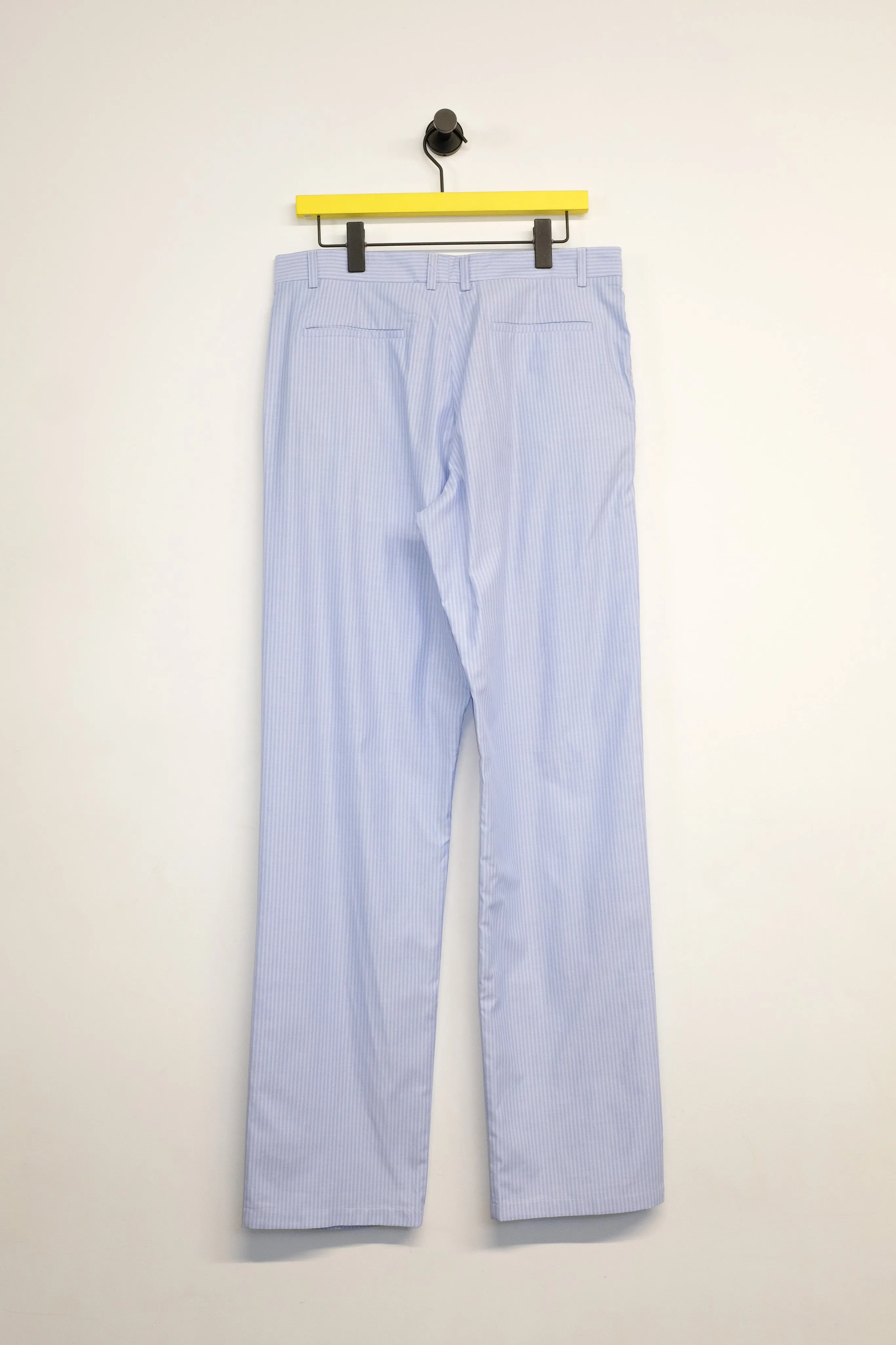 Blue Poplin Eraser Tailored Trousers