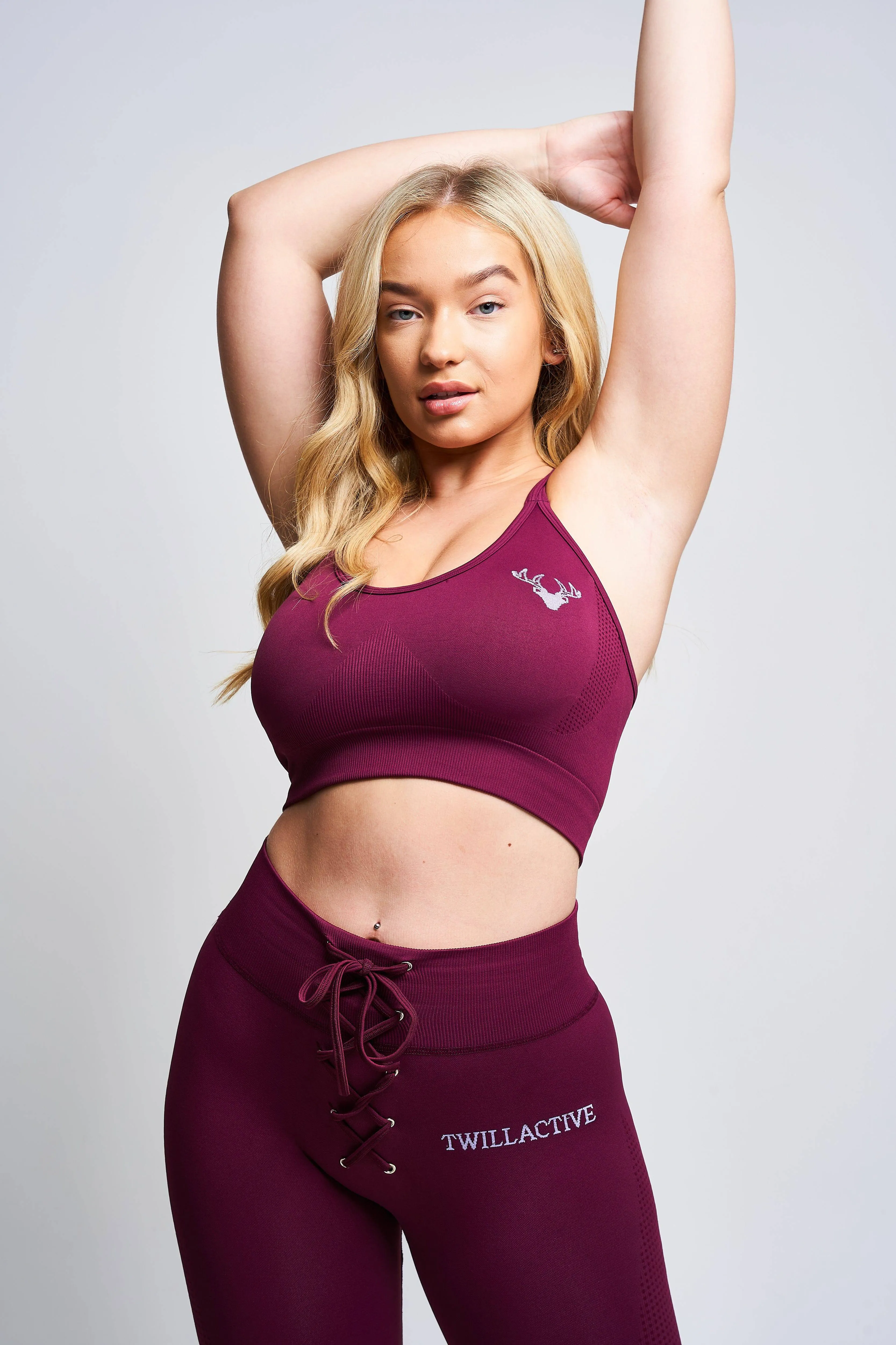 Boundless Recycled Strappy Sports Bra - Burgundy