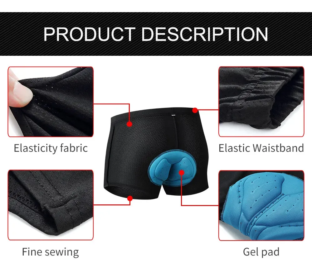 Breathable Cycling Shorts Cycling Underwear Sponge Gel Pad Shockproof Bicycle Underpant MTB Road Bike Underwear Man Shorts