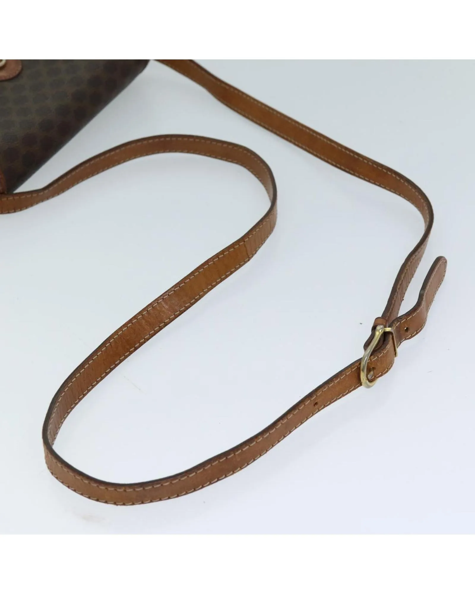 Brown Macadam Canvas Shoulder Bag