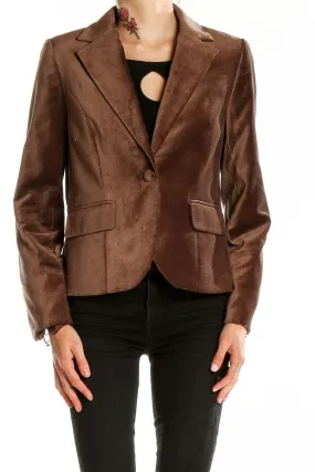 Brown Velvet Blazer Jacket