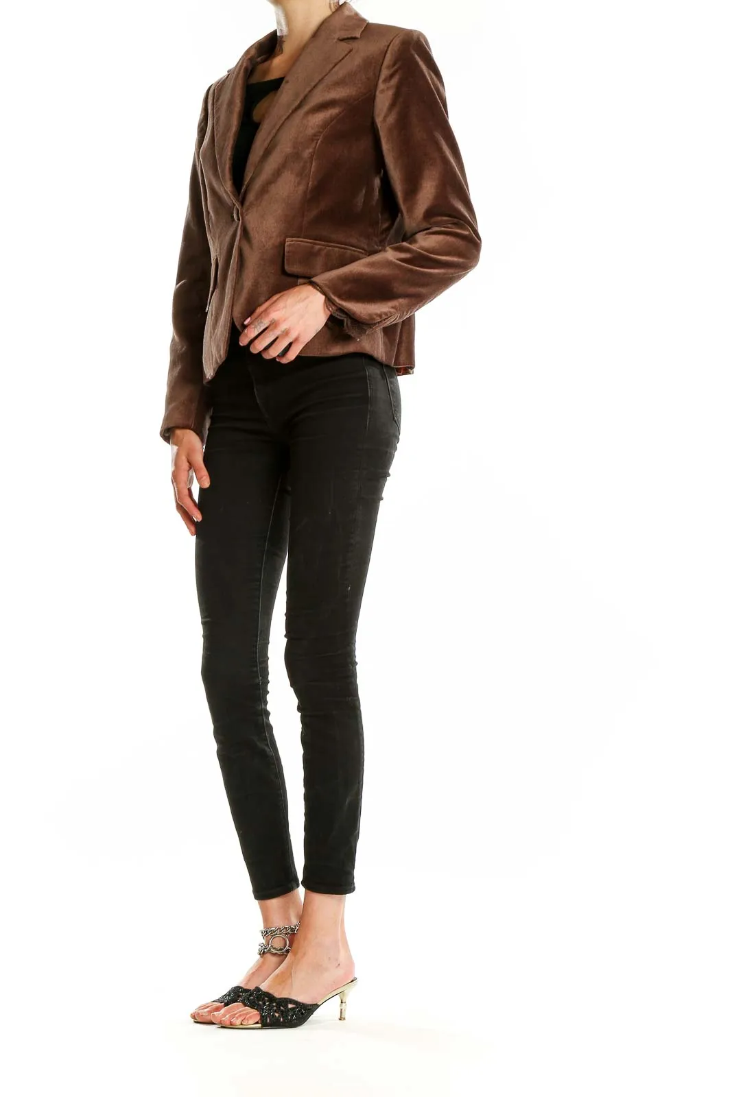 Brown Velvet Blazer Jacket