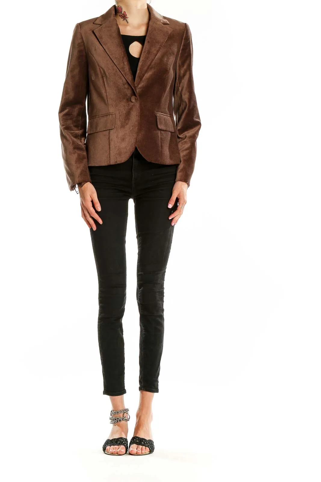 Brown Velvet Blazer Jacket