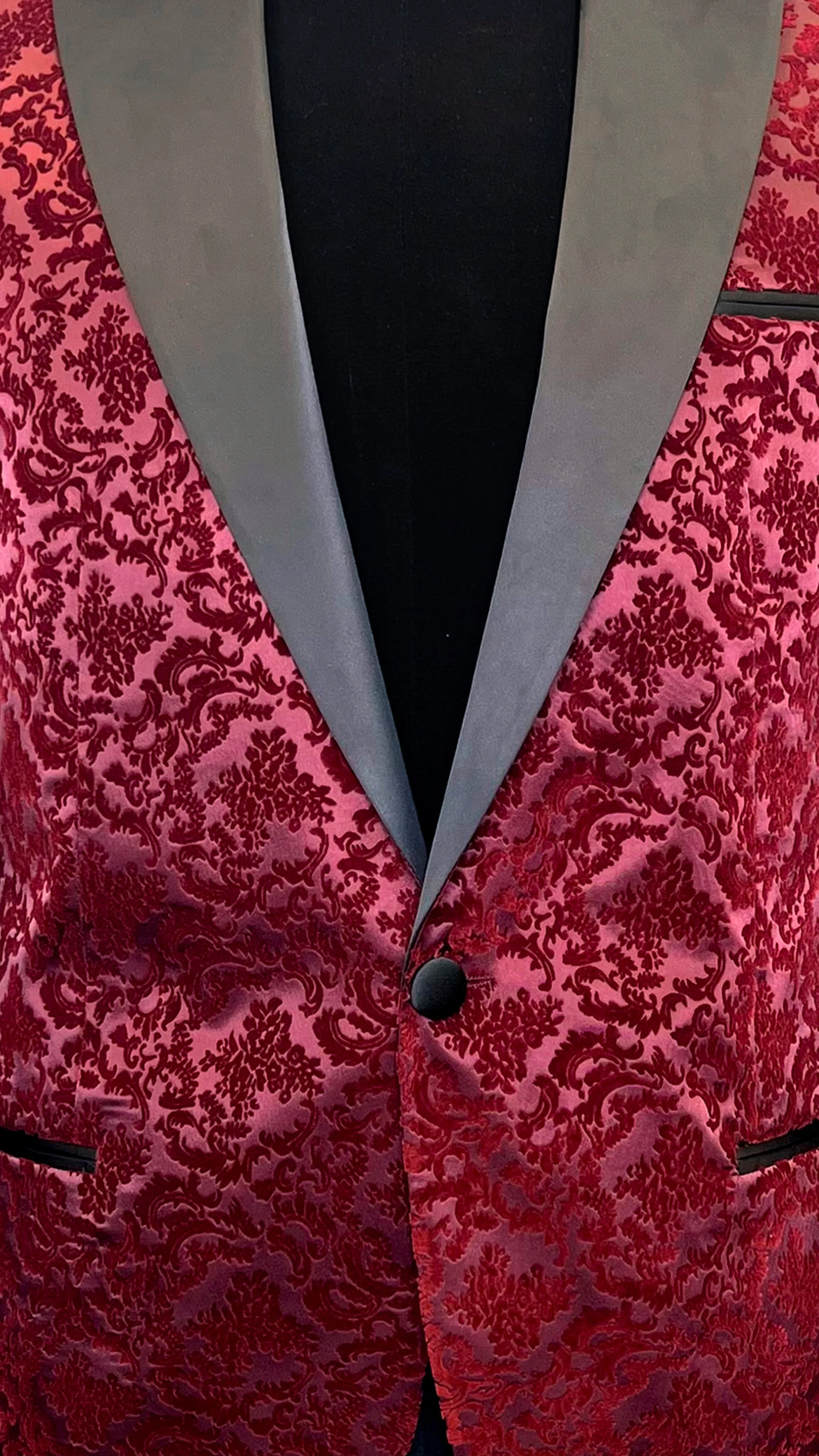 Burgundy Velvet Floral Tuxedo