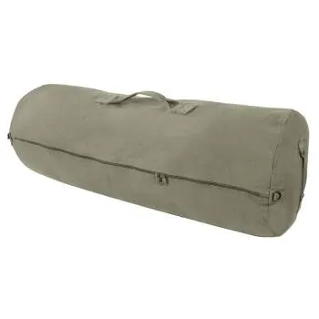 Canvas Duffle Bag With Side Zipper