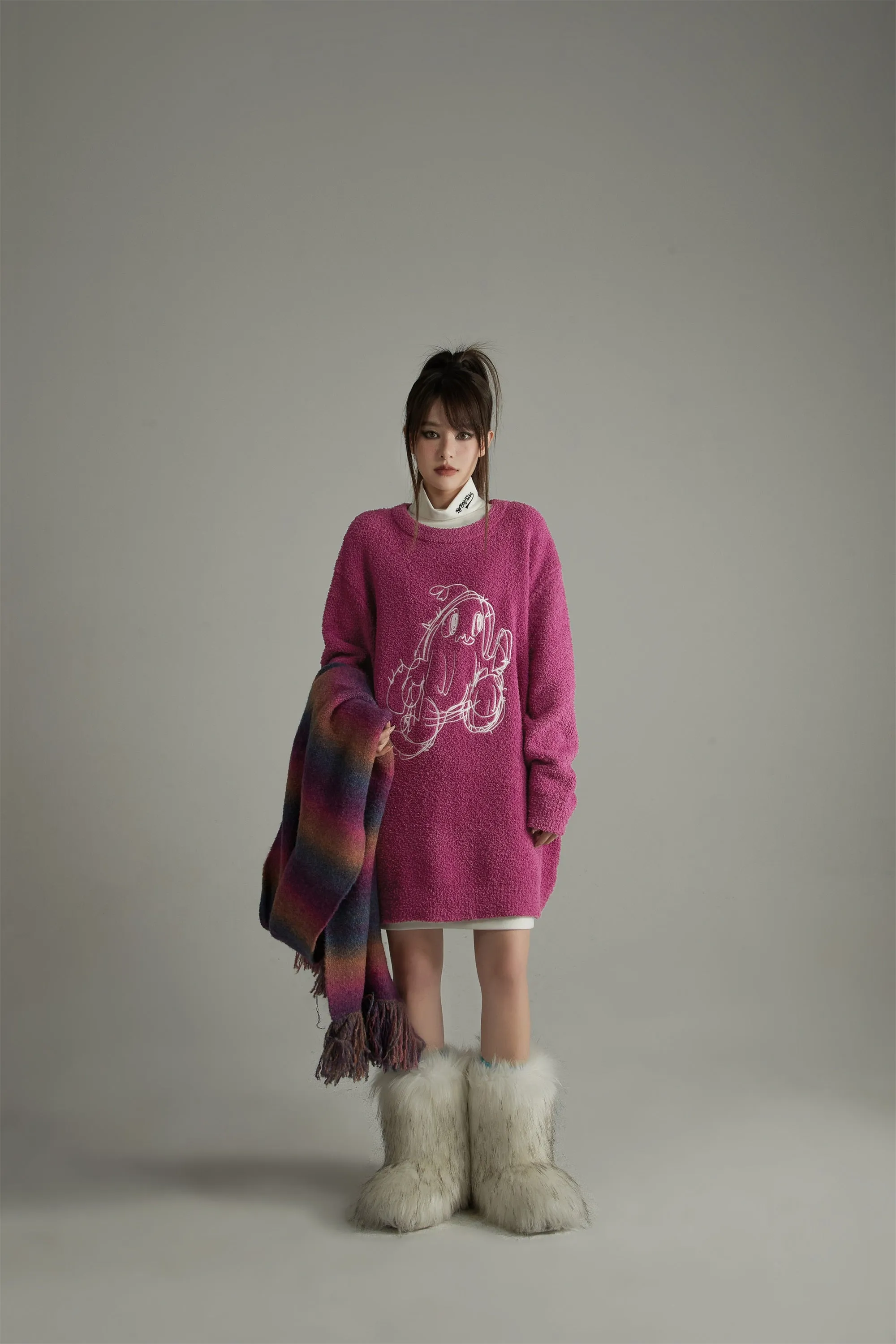 Character Embroidered Fleece Dress