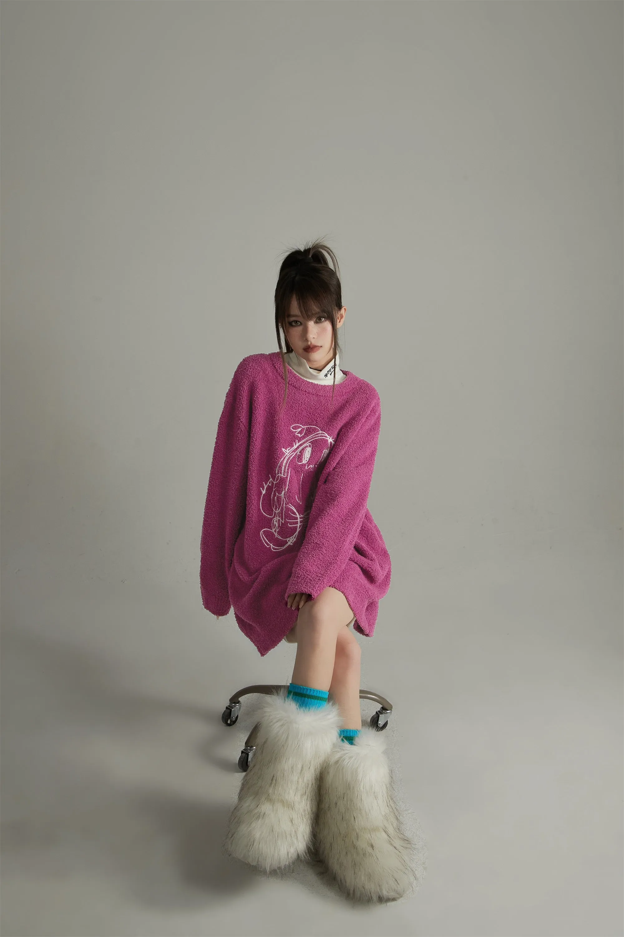 Character Embroidered Fleece Dress