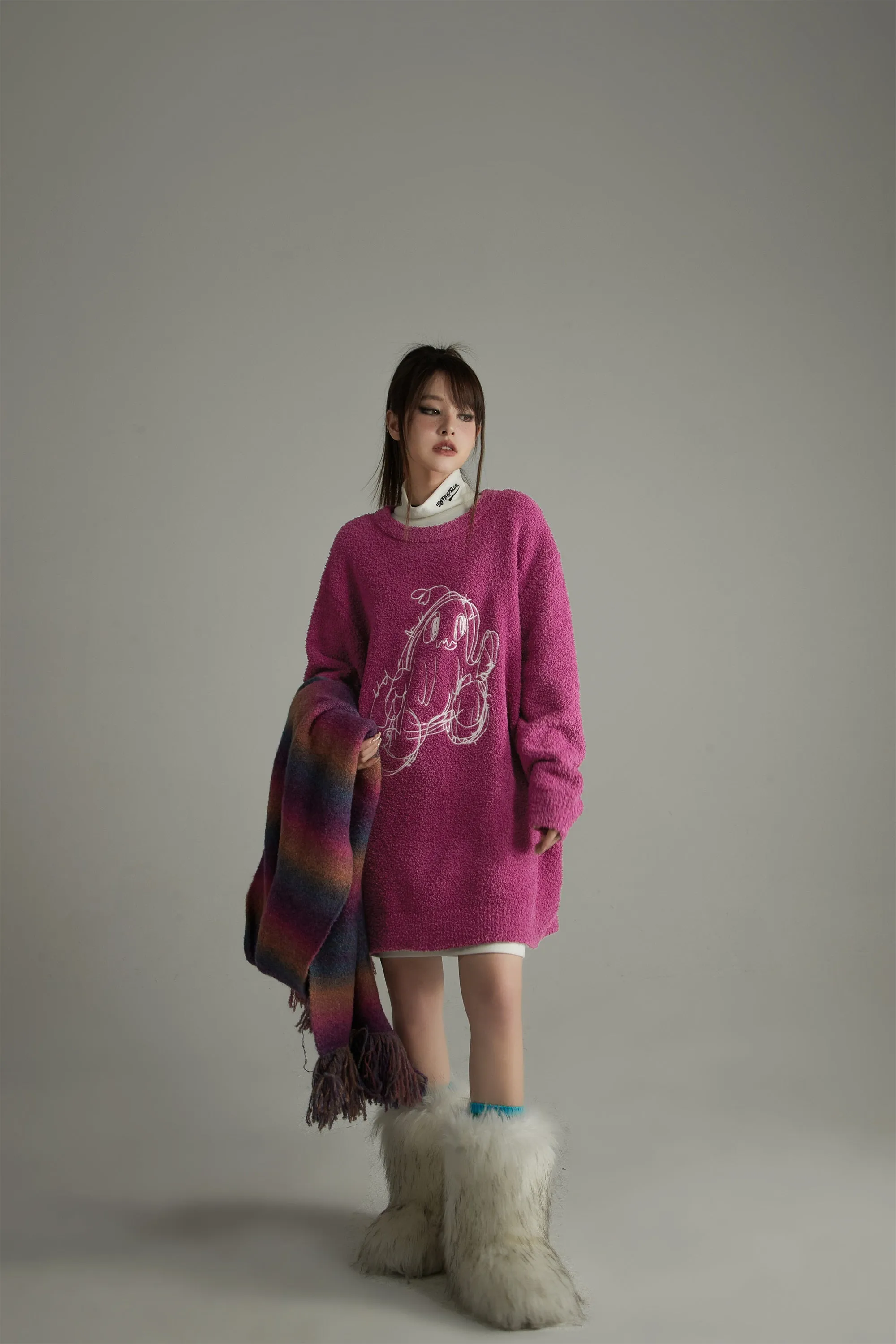 Character Embroidered Fleece Dress