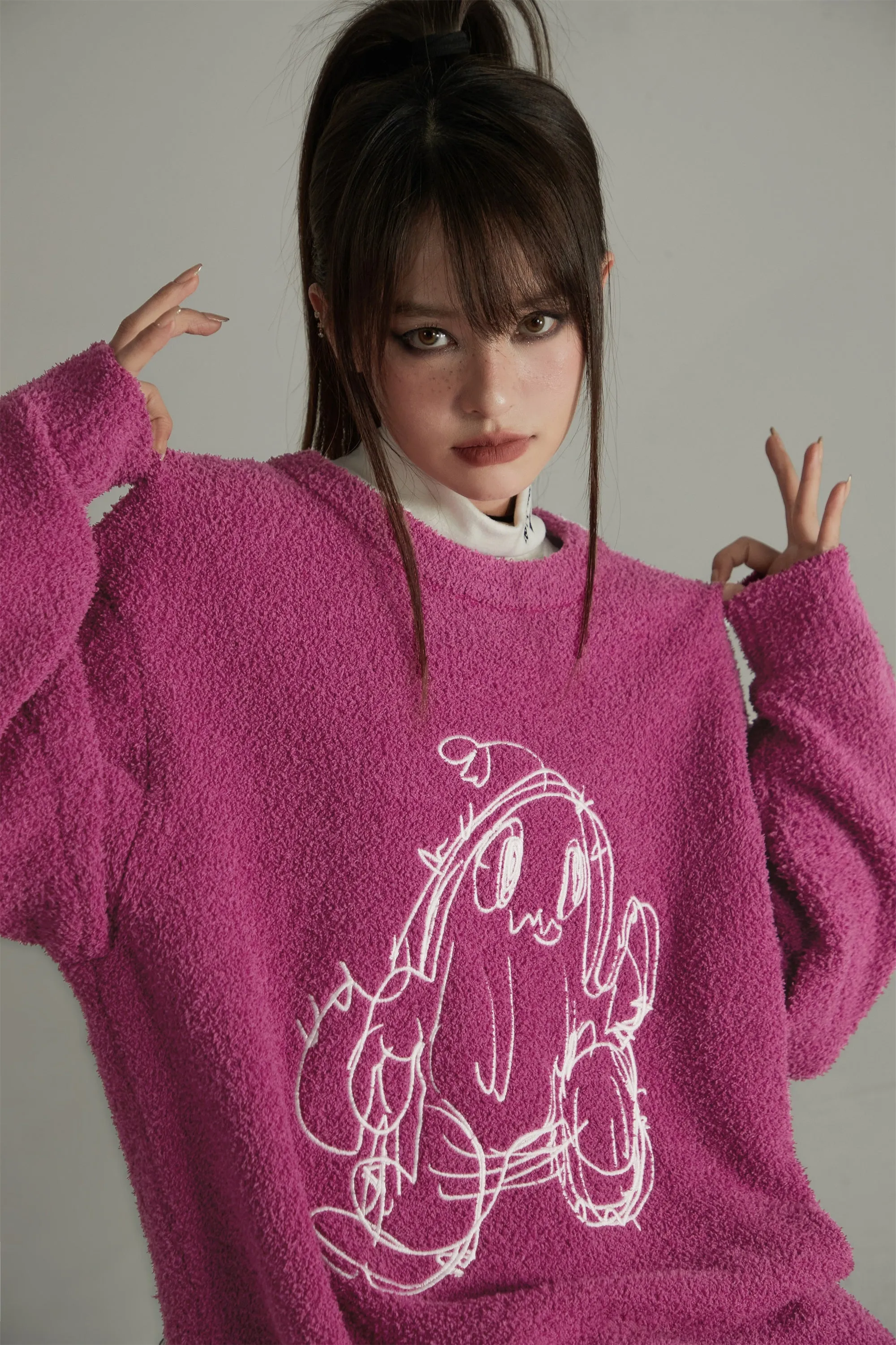 Character Embroidered Fleece Dress