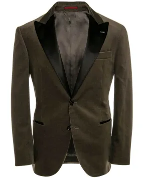 Charcoal Velvet Peak Lapel Dinner Jacket