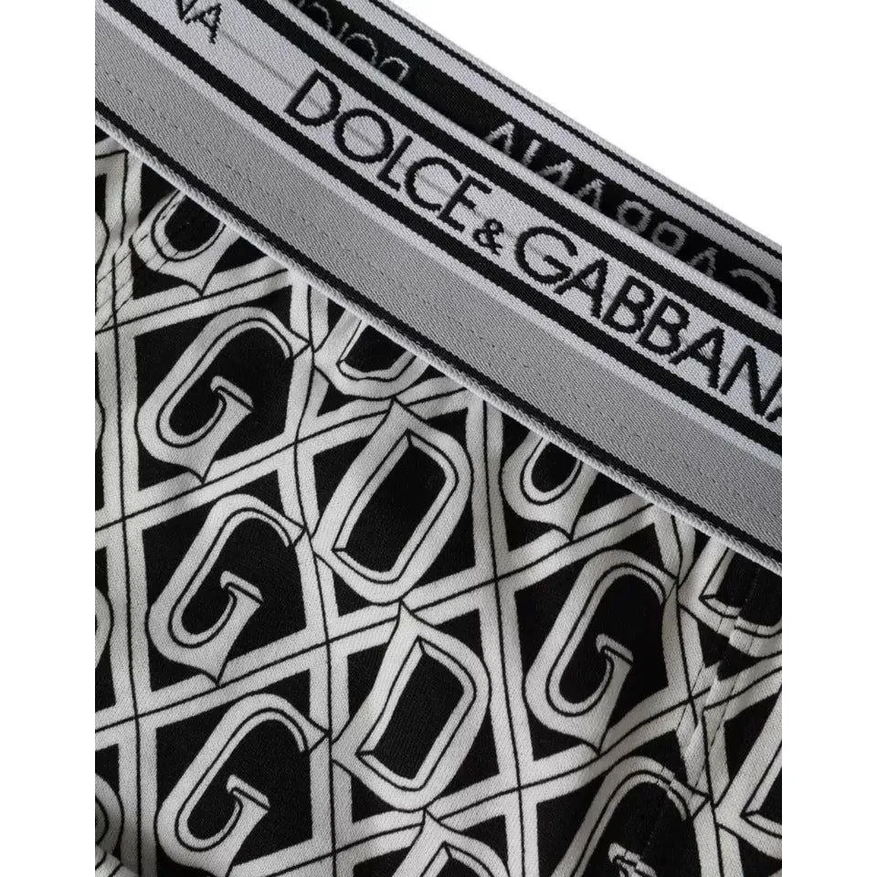 Dolce & Gabbana Black White DG Logo Cotton Stretch Cycling Underwear Men