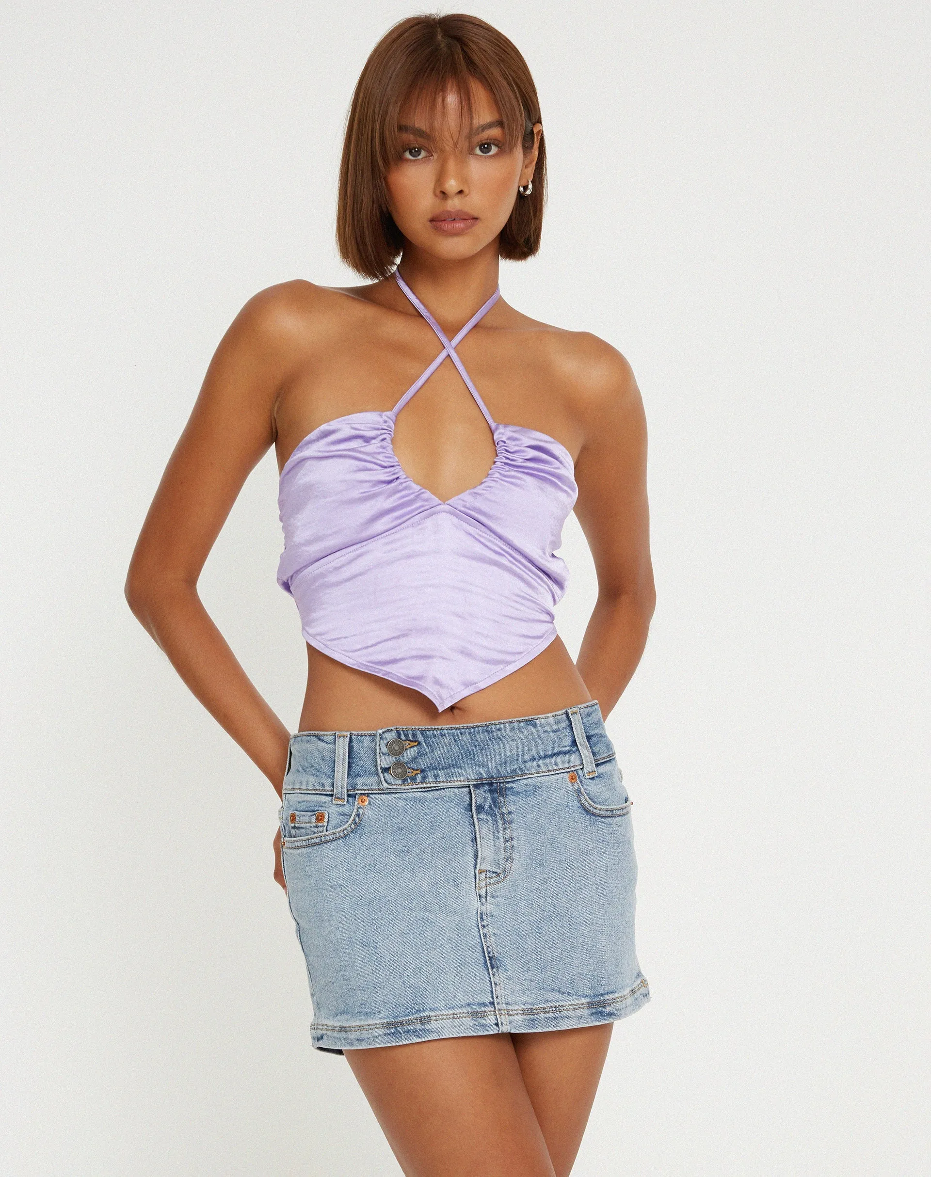 Domila Top in Satin Lilac