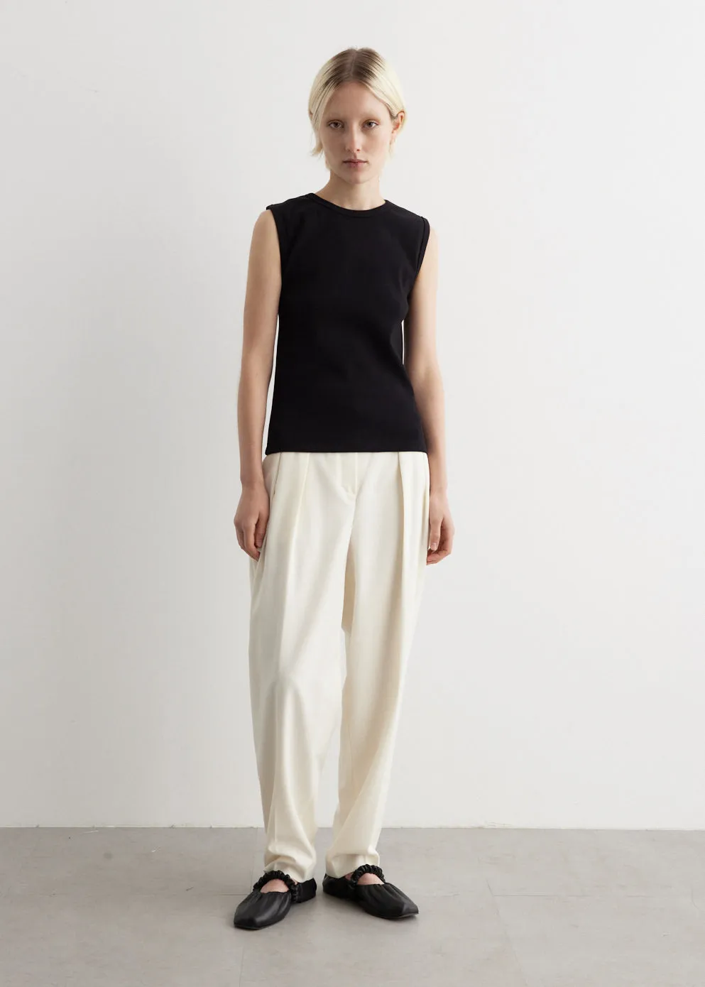 Double Pleat Tailored Trousers