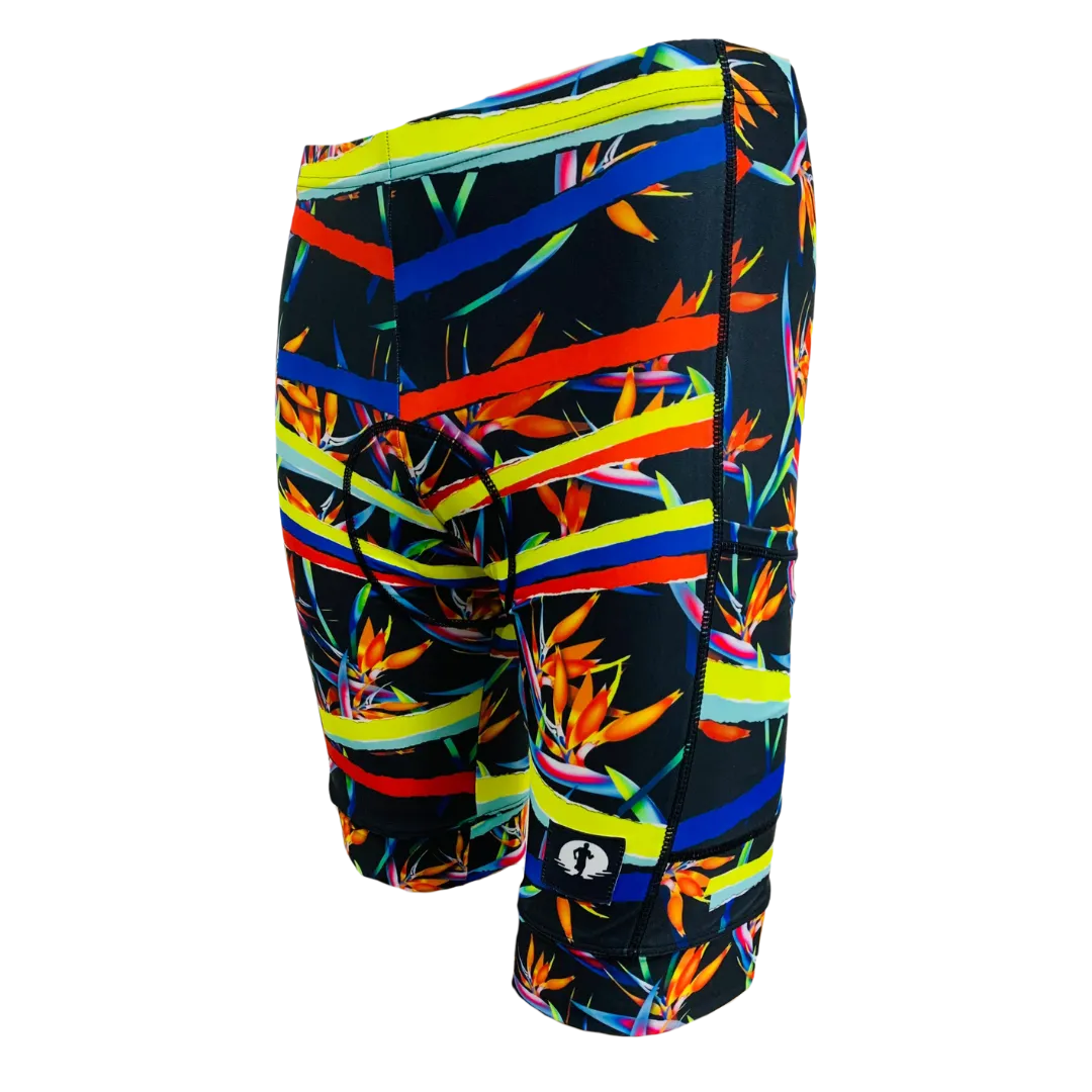 Funky Cycling Shorts - Strelitzia Stripes