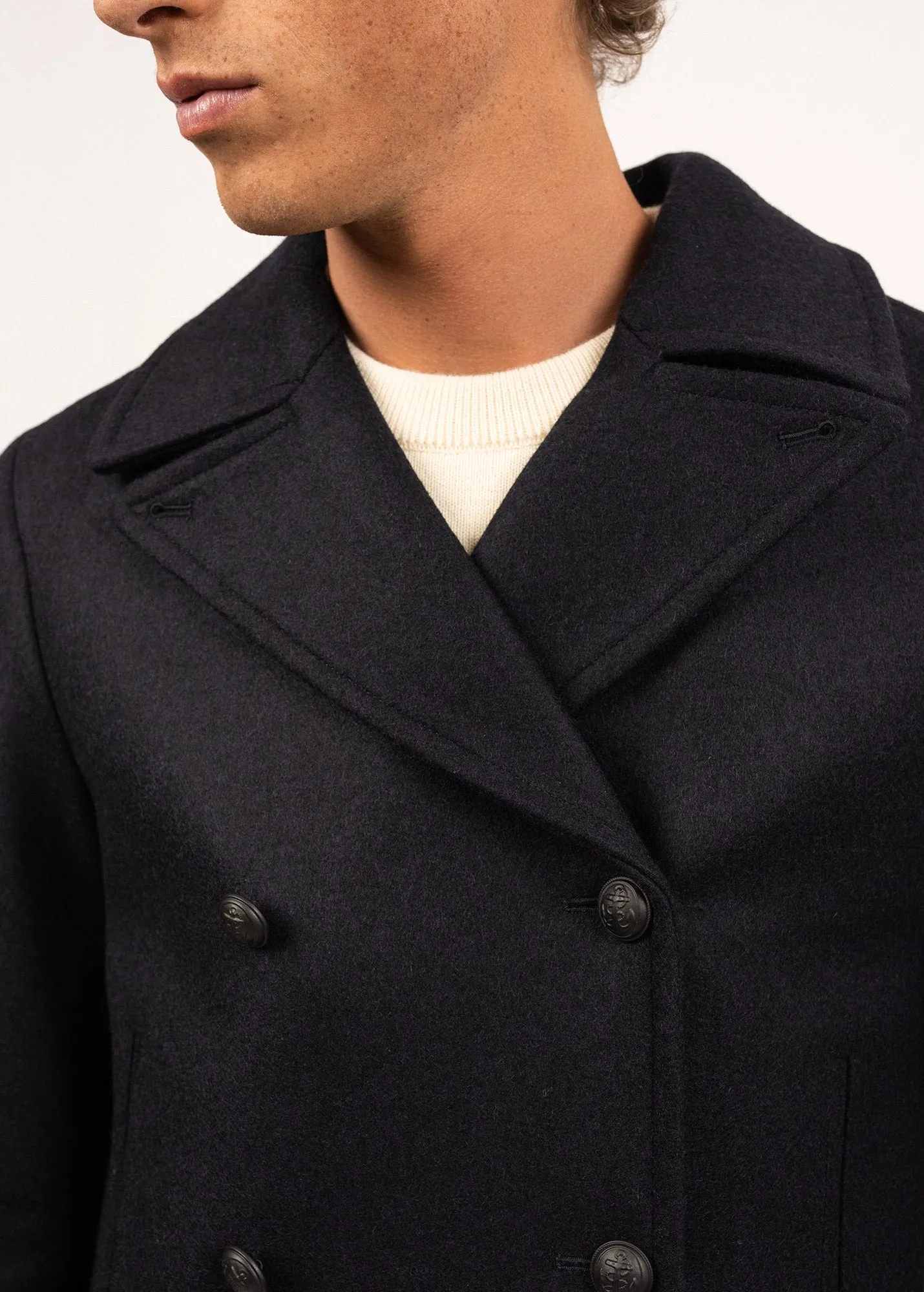 GALION II - Authentic Peacoat for Men | 100% Wool (NAVY)