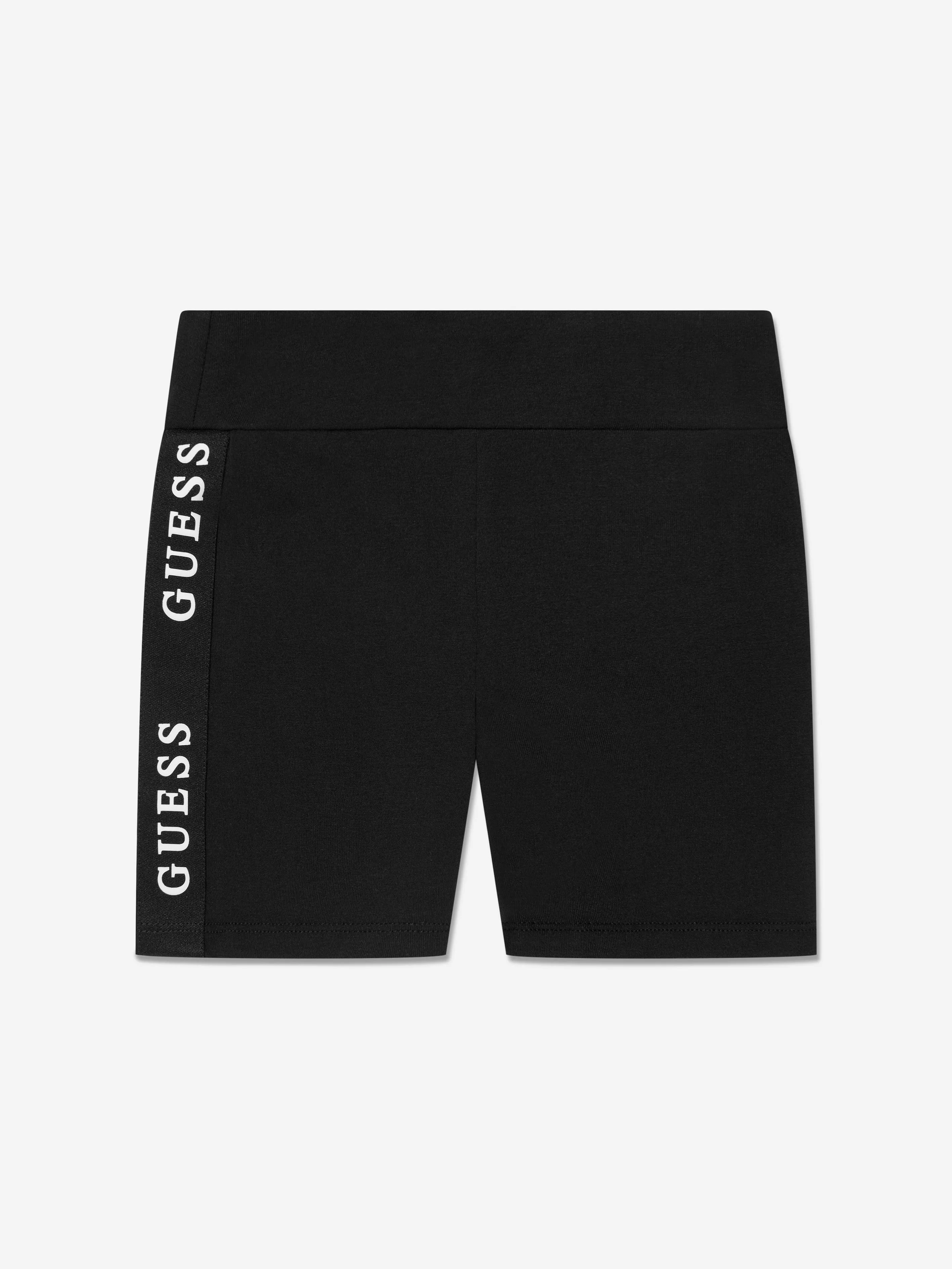 Guess Girls Logo Tape Cycling Shorts in Black