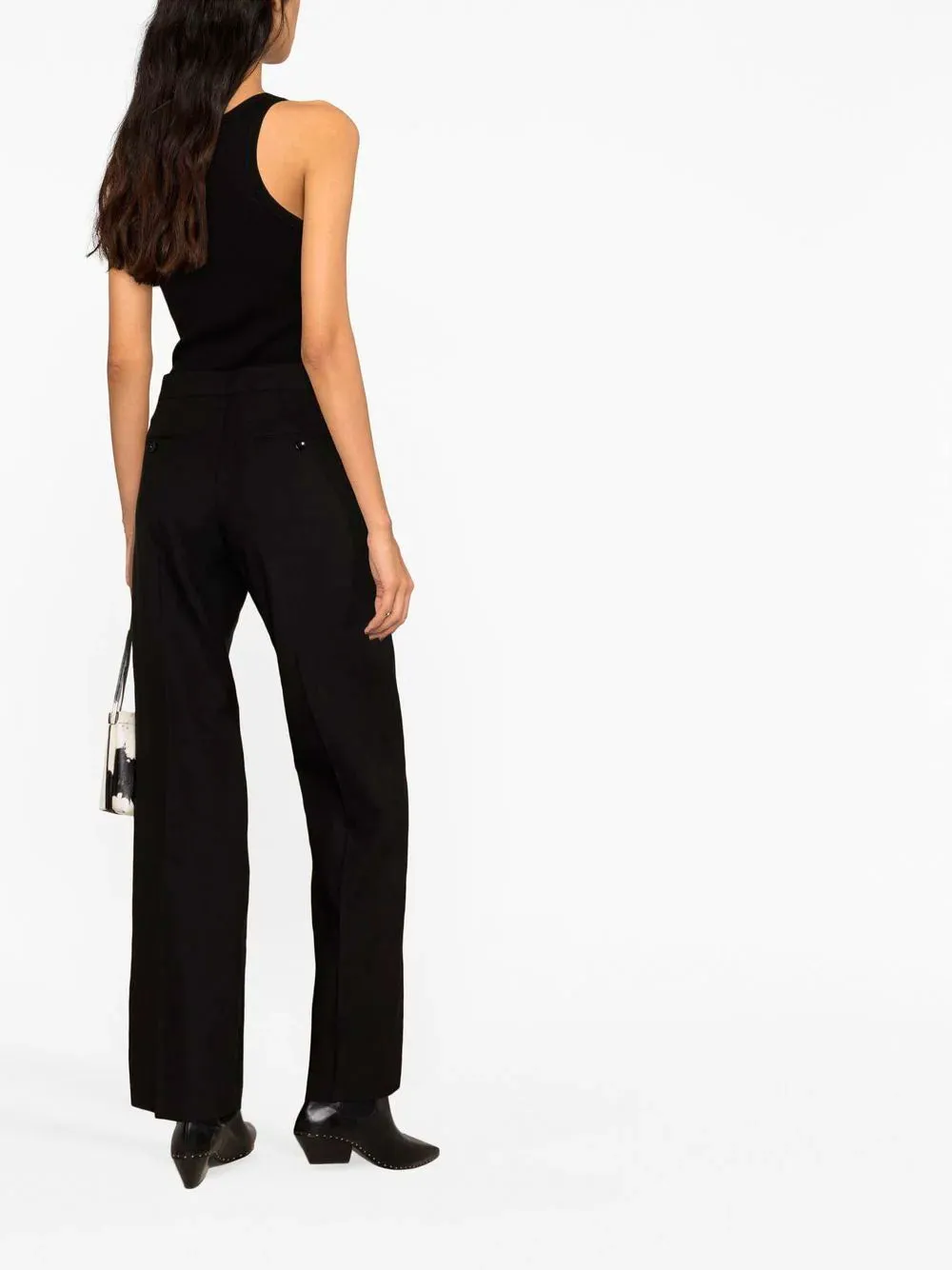 High-waisted tailored trousers