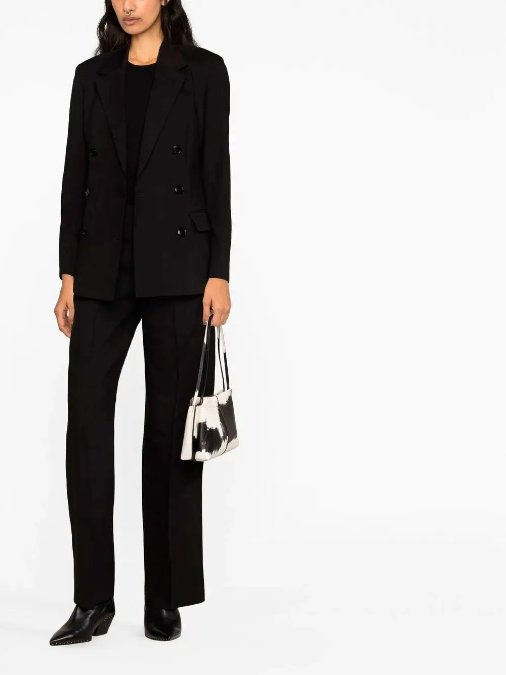 High-waisted tailored trousers