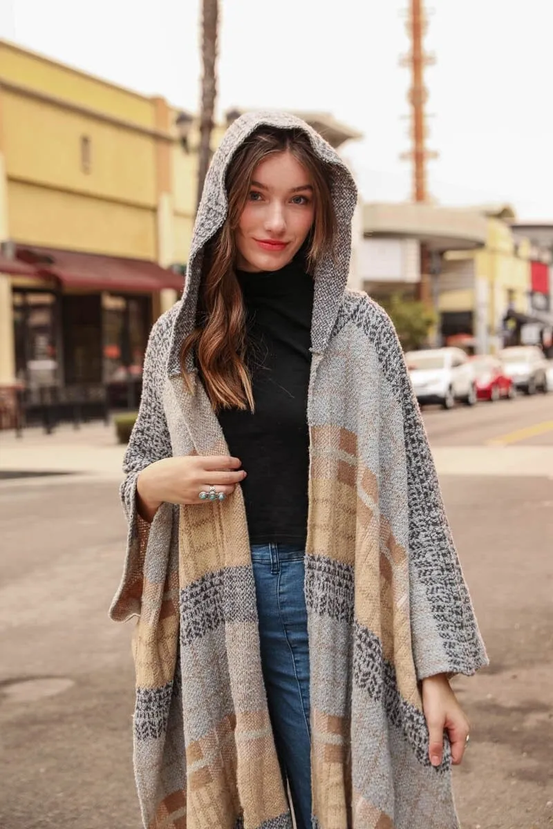 Hooded Tartan Ruana