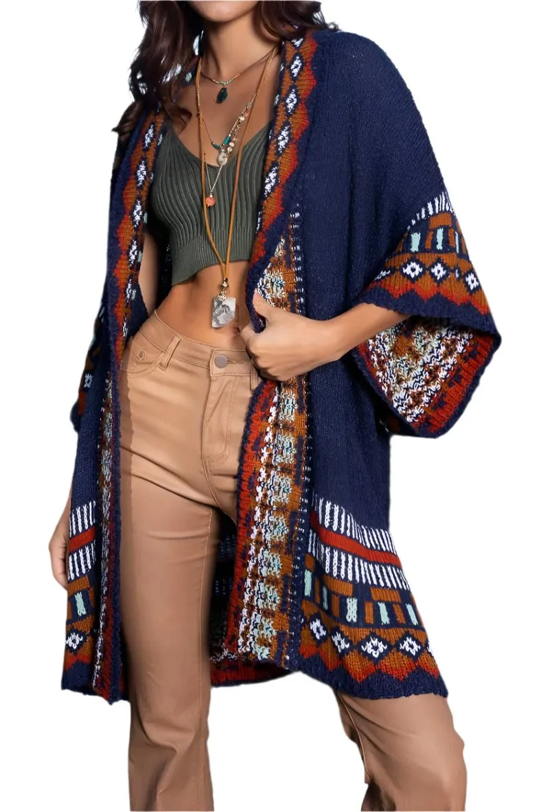 Kachina Tapestry Knit Cardigan Ruana