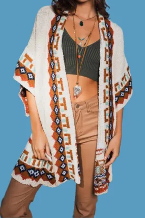 Kachina Tapestry Knit Cardigan Ruana