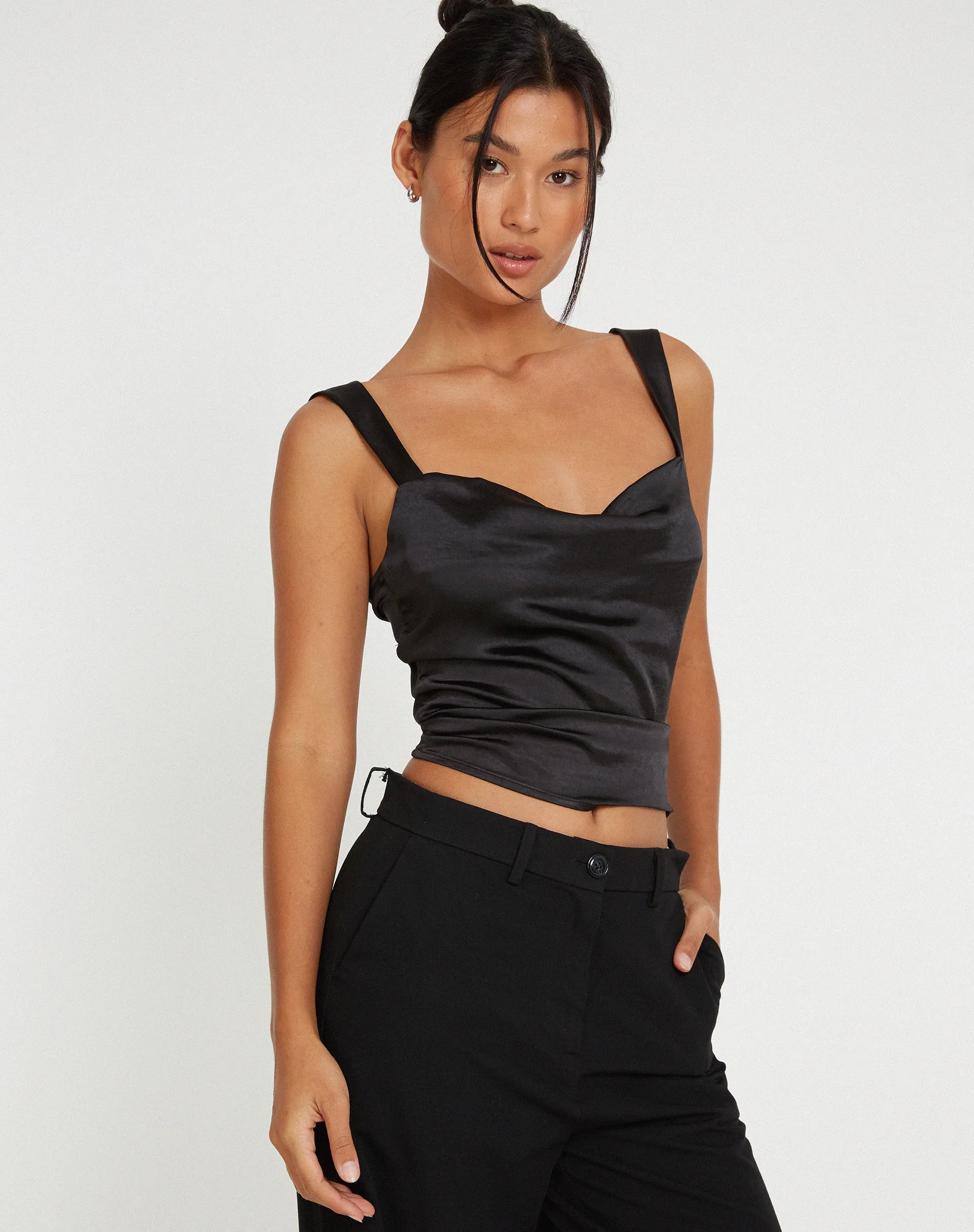 Kanaya Top in Satin Black