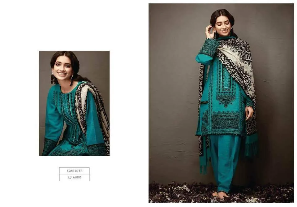 Khaadi Khaddar Dresses - Embroidered Khaddar Dupatta - Replica - Unstitched