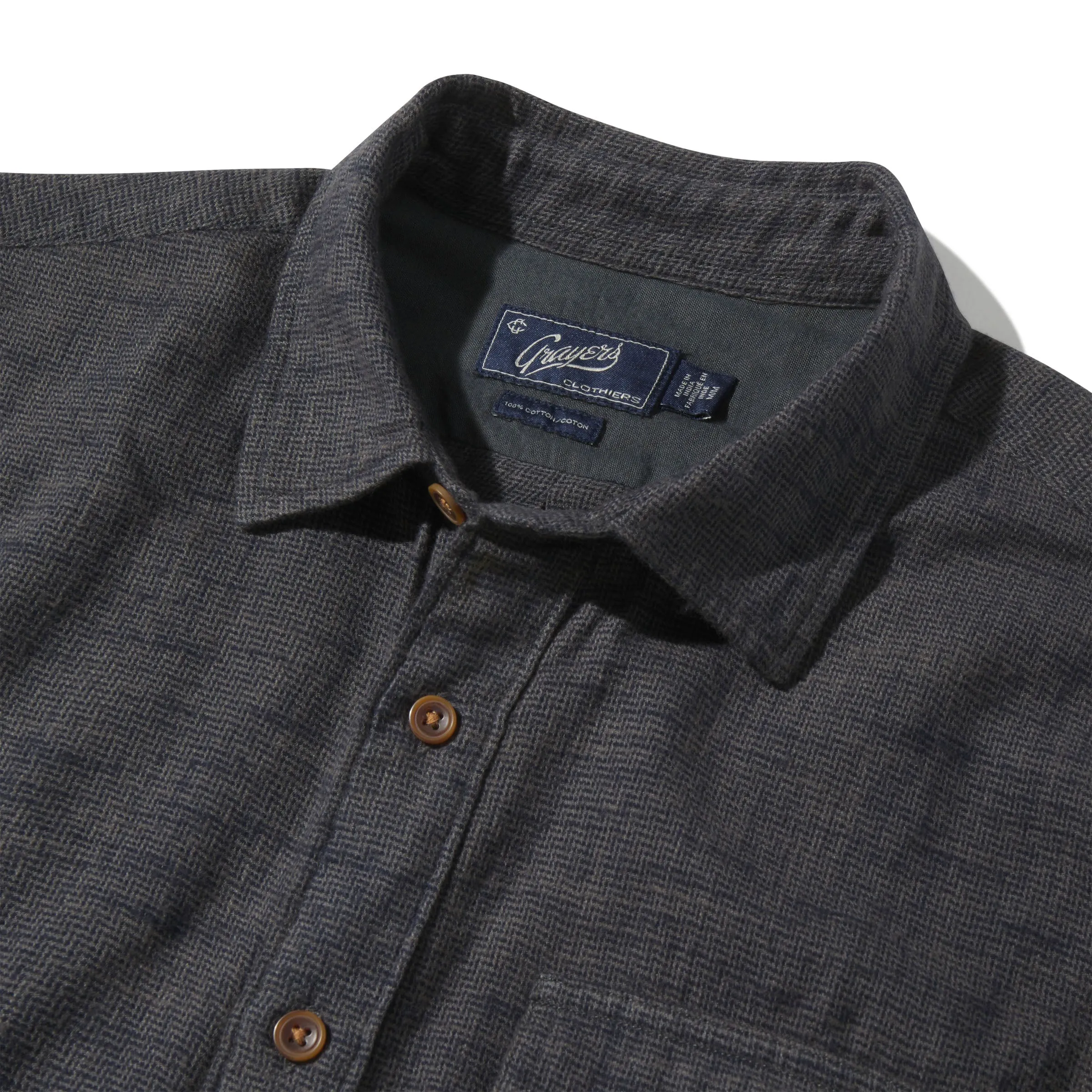 Linear Slub Twill Shirt - Forged Iron