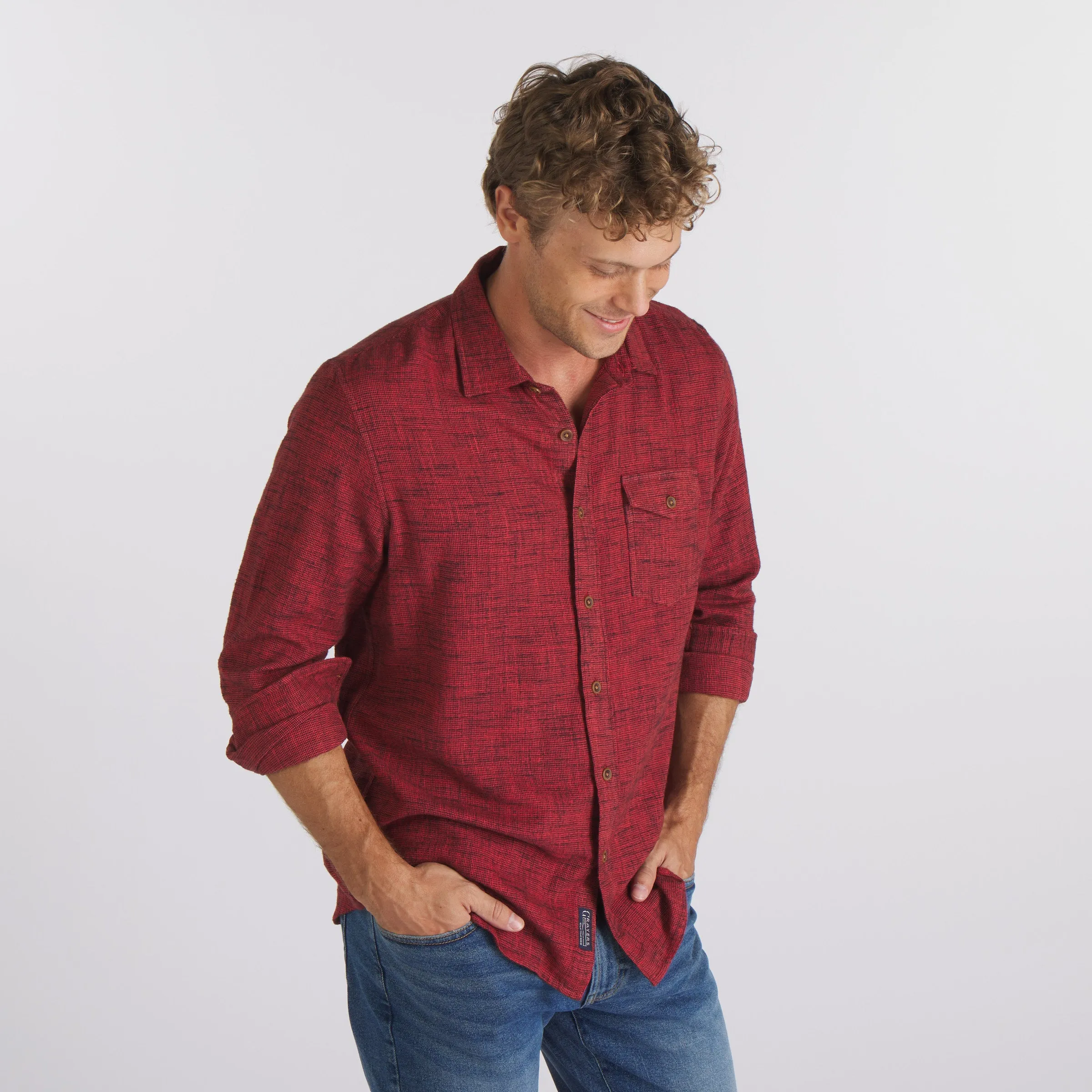 Linear Slub Twill Shirt - Ketchup