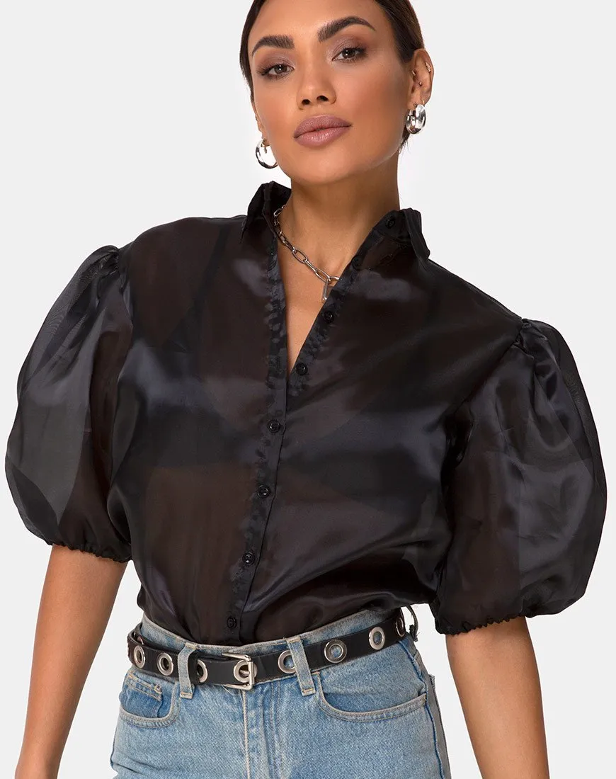 Maloney Blouse in Organza Black