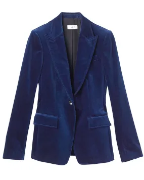 Navy Eldie Velvet Blazer