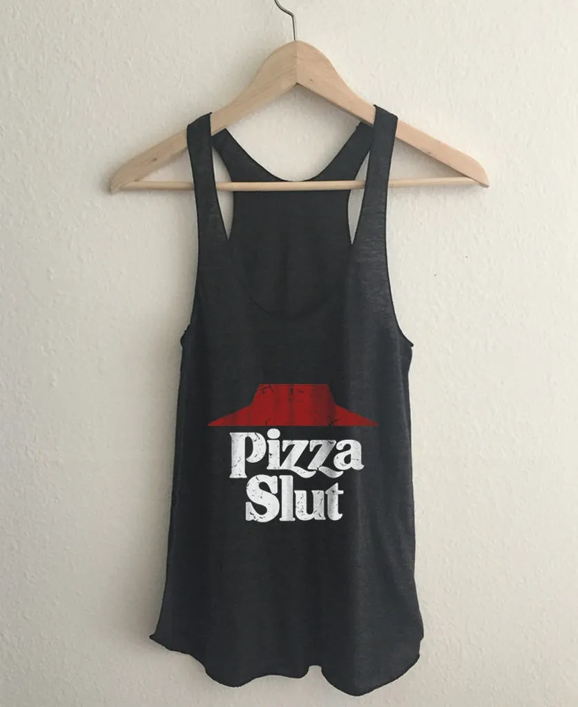 Pizza Slut Tri Blend Athletic Racerback Tank Top