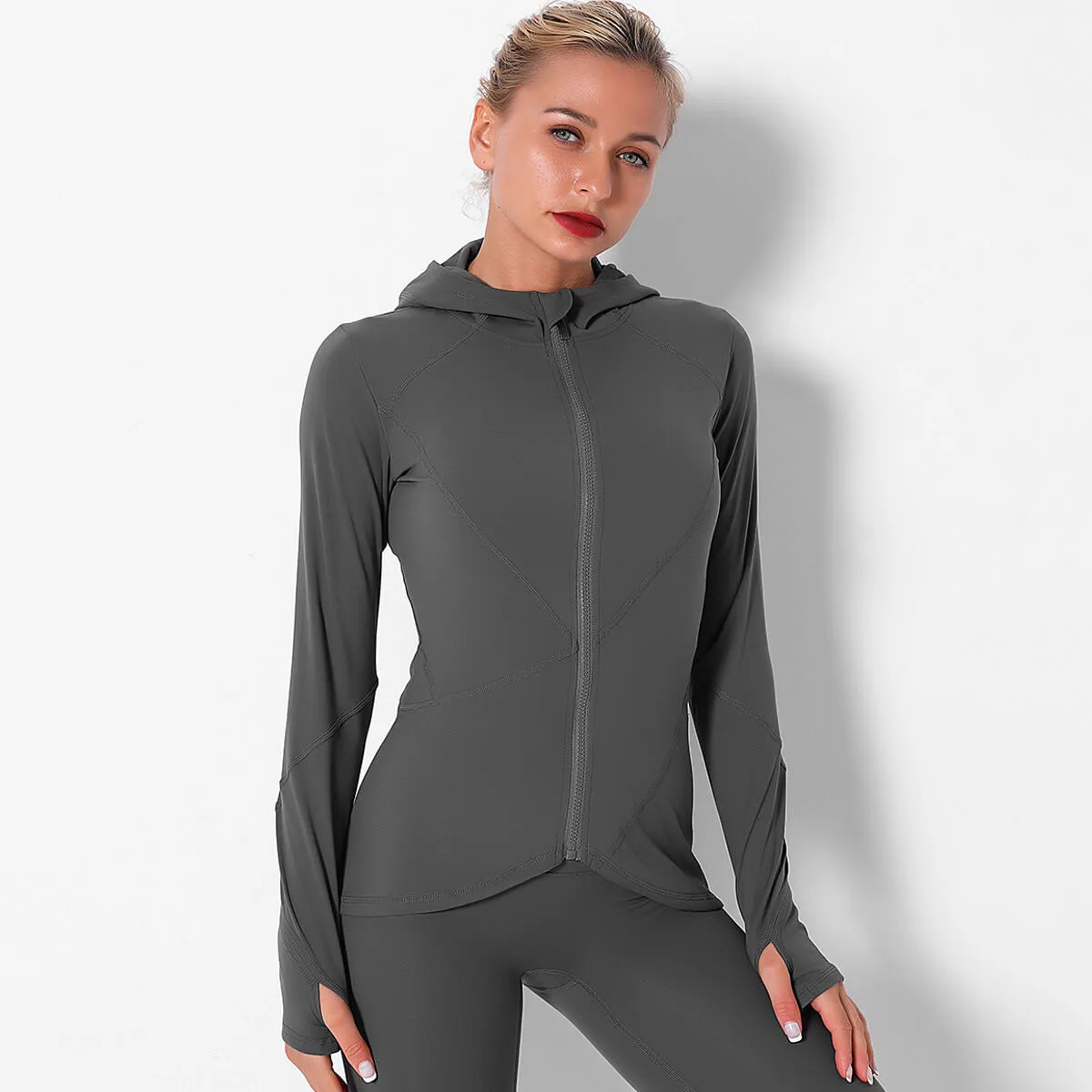 Quick-Dry Active Yoga Asymmetrical Yoga Zip Jacket  COLORS