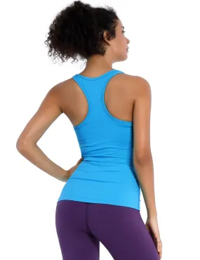 Racerback Athletic Tank Tops electricblue_yogastudio