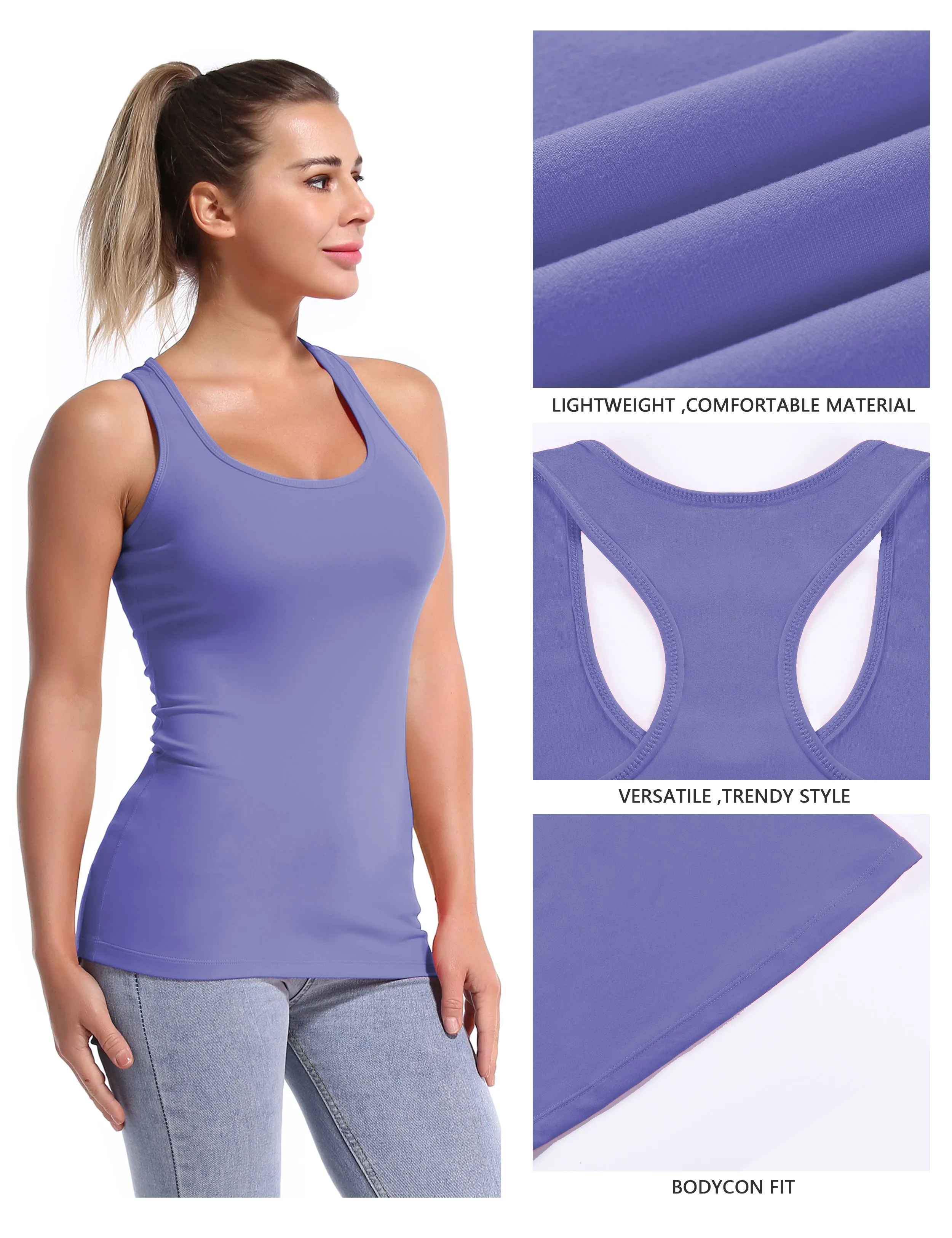 Racerback Athletic Tank Tops lavender_yoga