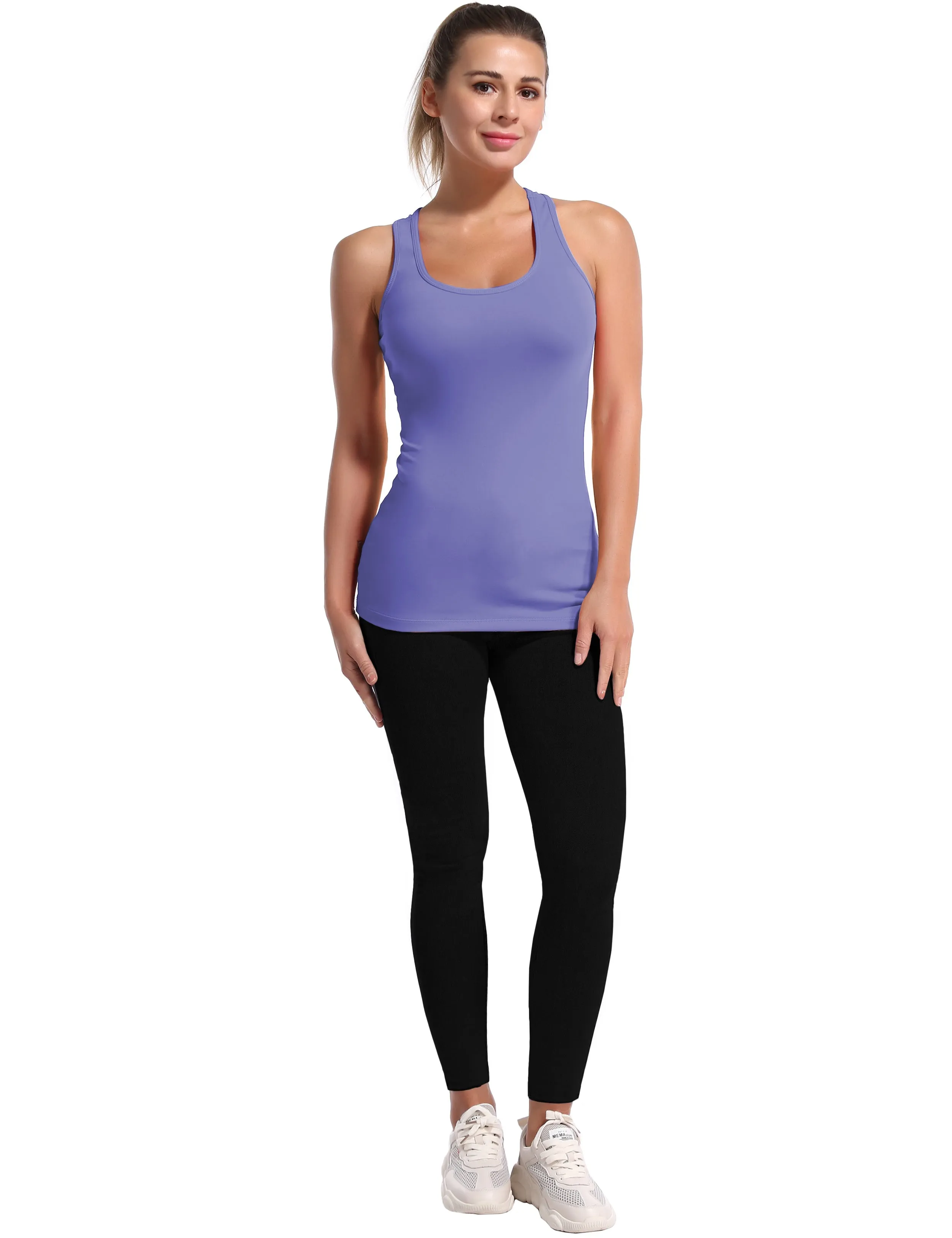 Racerback Athletic Tank Tops lavender_yoga