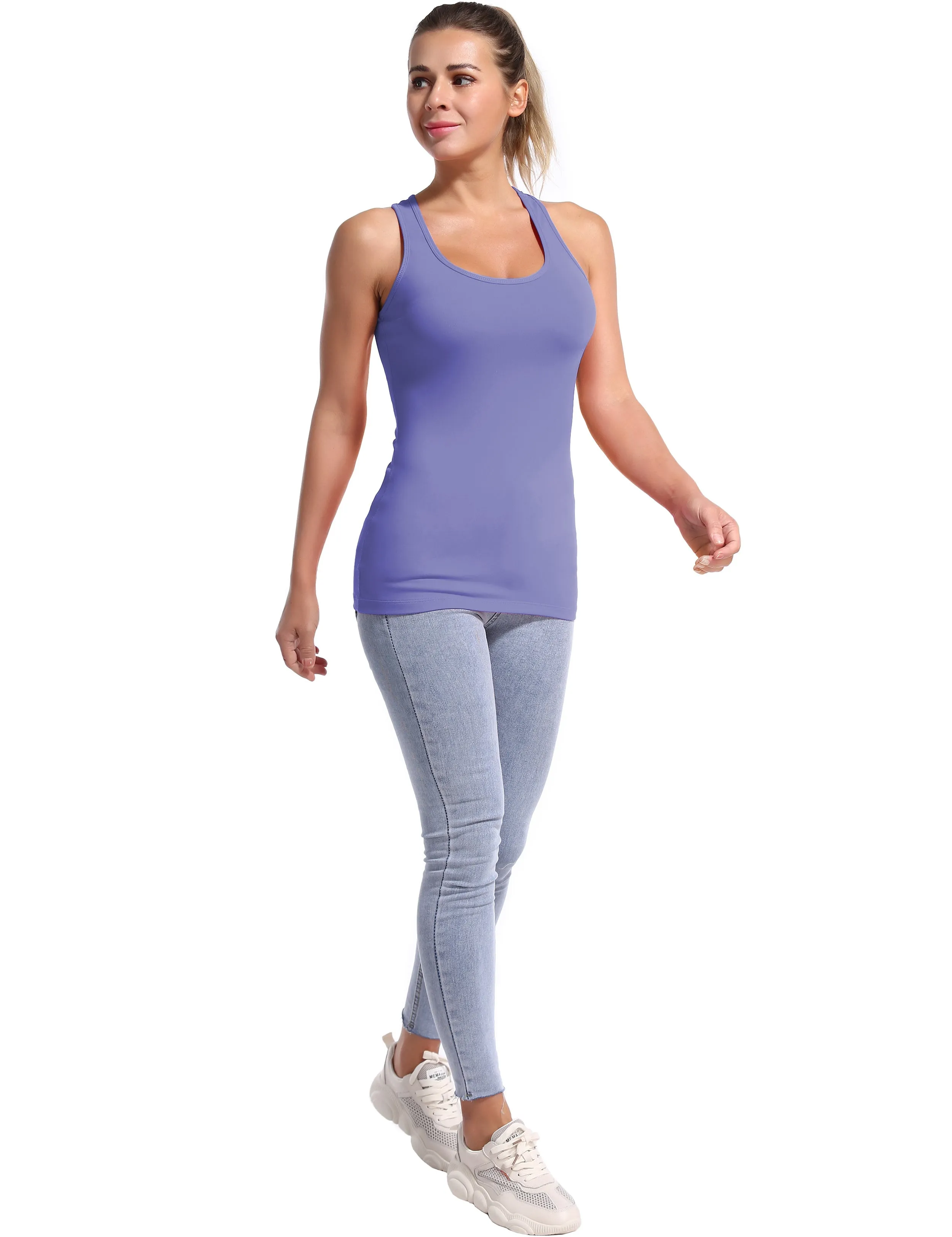 Racerback Athletic Tank Tops lavender_yoga