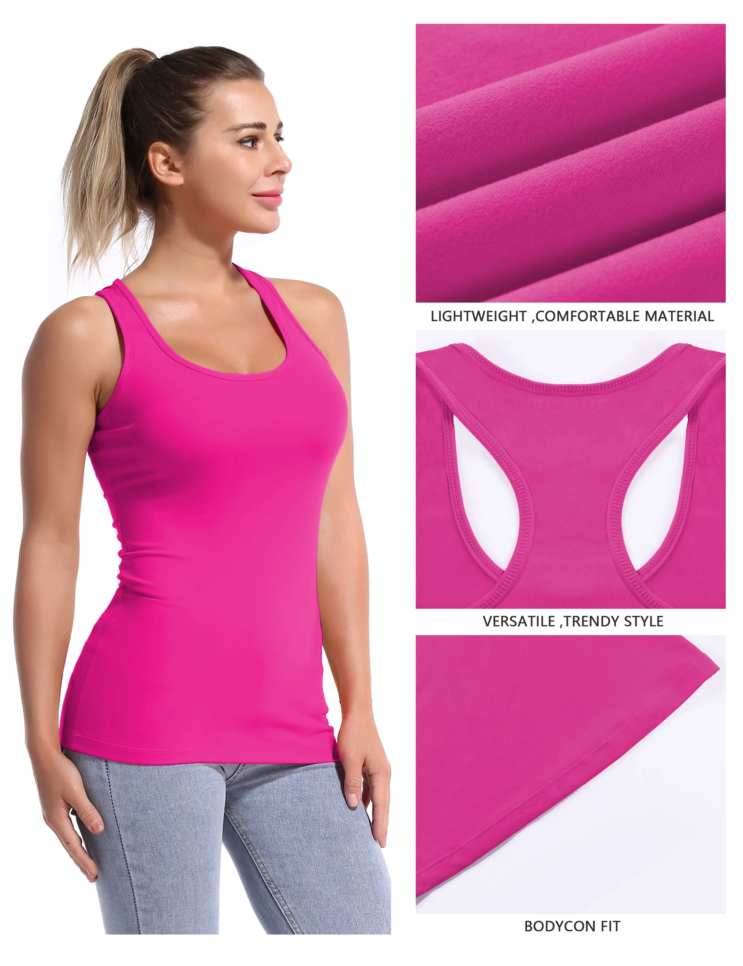 Racerback Athletic Tank Tops magenta_yoga