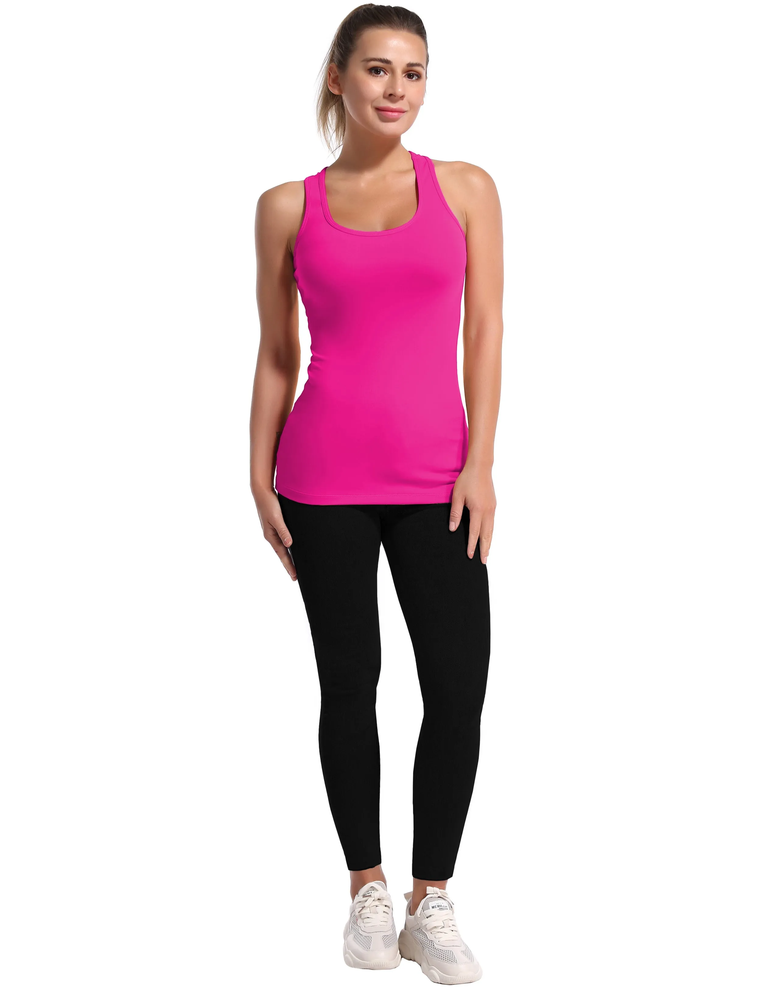 Racerback Athletic Tank Tops magenta_yoga