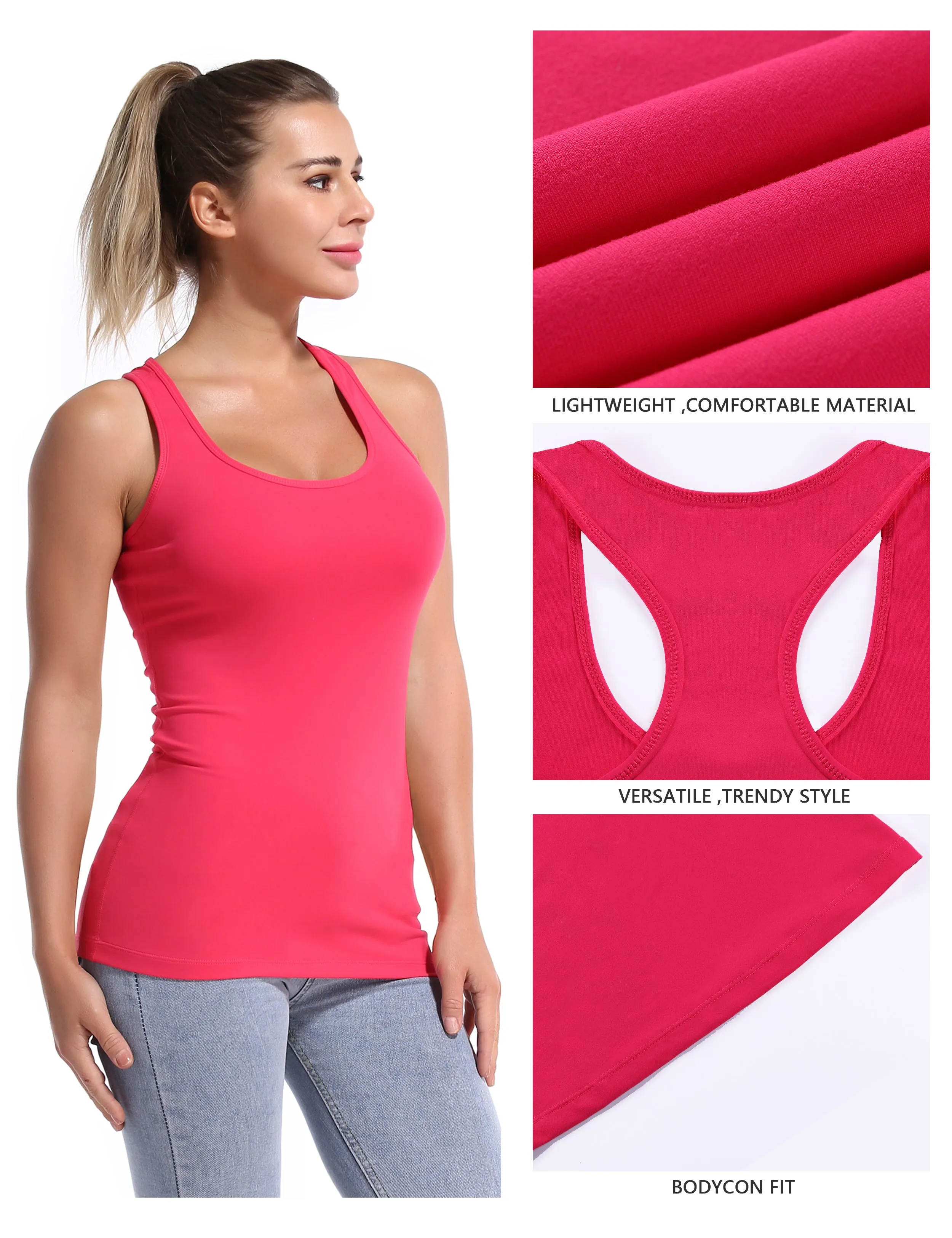 Racerback Athletic Tank Tops red_Golf