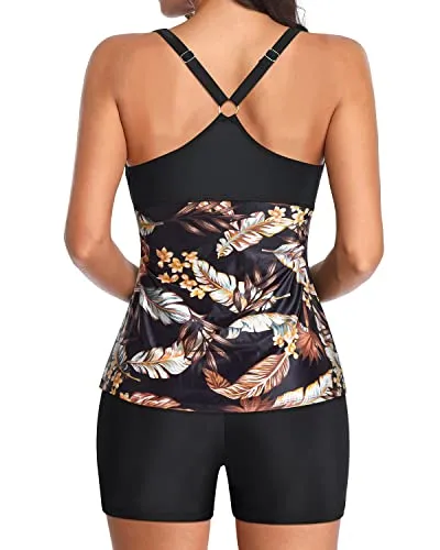 Racerback Tankini Bathing Suits Two-Piece Athletic Swimwear for Women